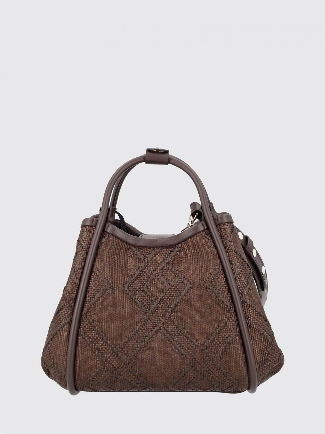 MAX MARA BORSA A MANO: Borsa Marine Max Mara in rafia , Bruciato - Img 2