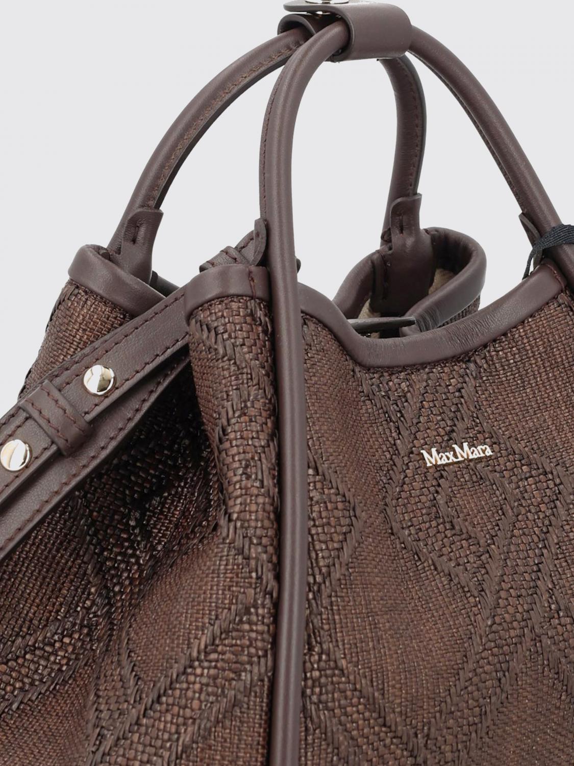 MAX MARA BORSA A MANO: Borsa Marine Max Mara in rafia , Bruciato - Img 3