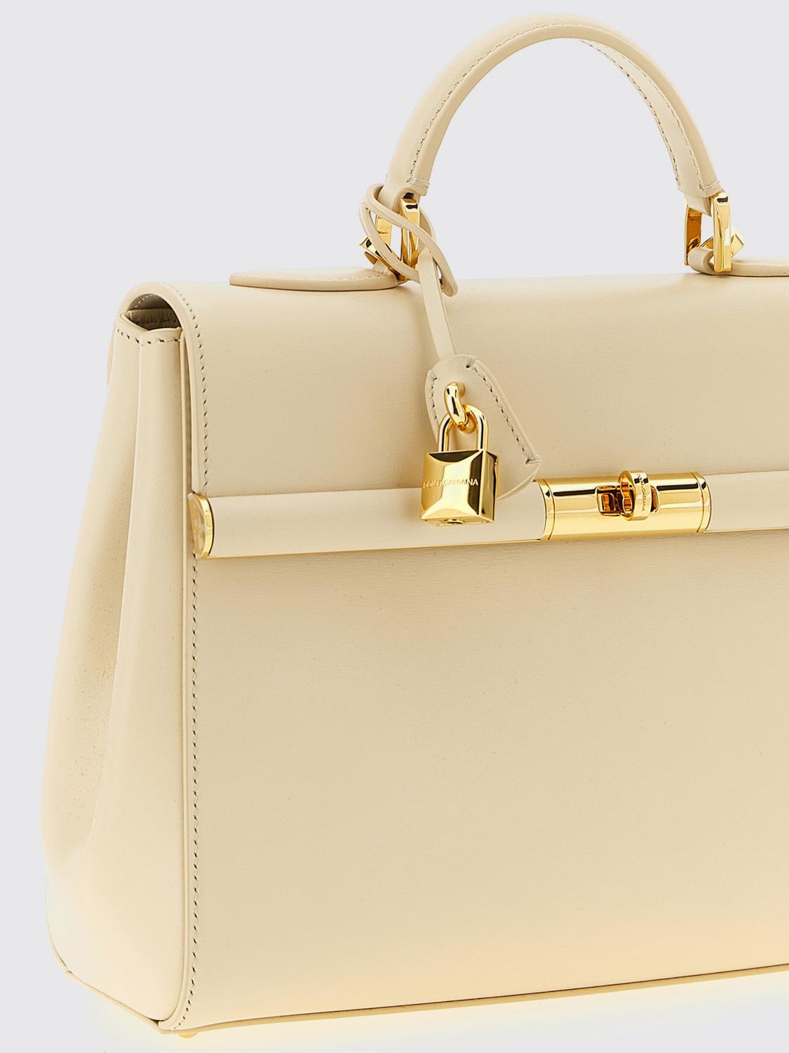 DOLCE & GABBANA BORSA A MANO: Borsa Marlene Dolce & Gabbana in pelle palmellata, Bianco - Img 3