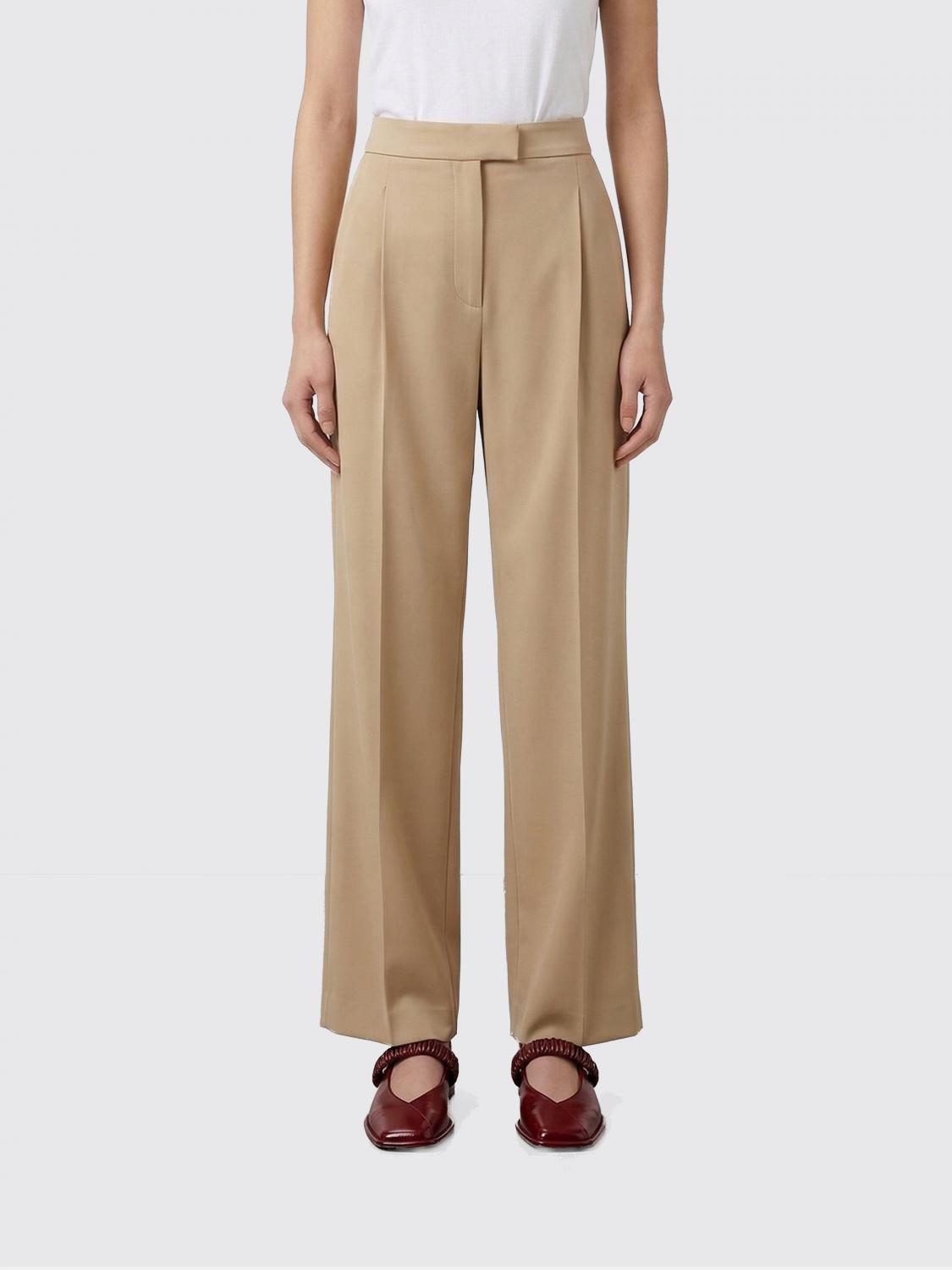 VALENTINO PANTALONES: Pantalones sastre de seda elástica Valentino, Camello - Img 1