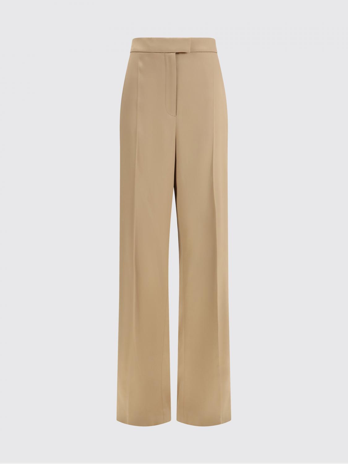 VALENTINO PANTALONES: Pantalones sastre de seda elástica Valentino, Camello - Img 2