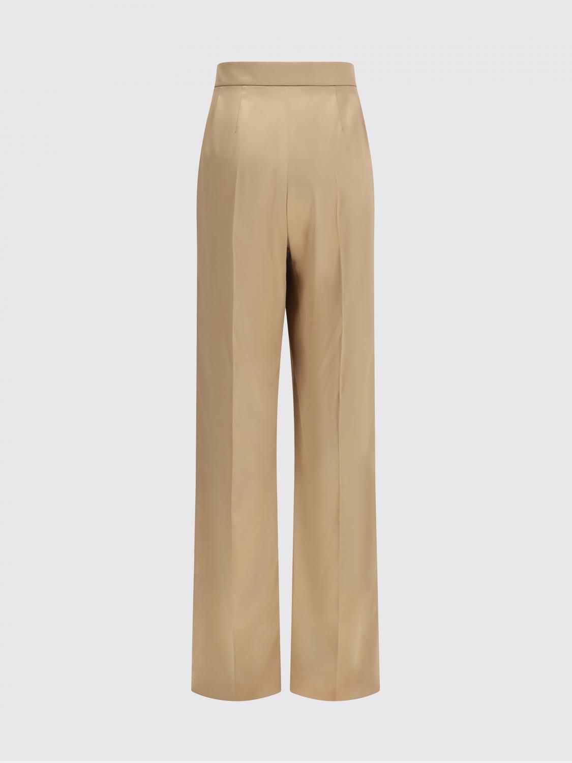 VALENTINO PANTALONES: Pantalones sastre de seda elástica Valentino, Camello - Img 3