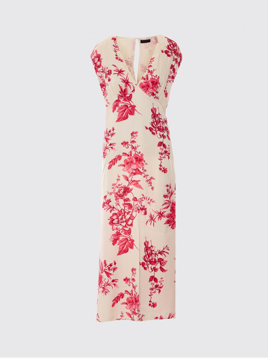 LIU JO ABITO: Abito Liu Jo in raso con stampa floreale , Beige - Img 2