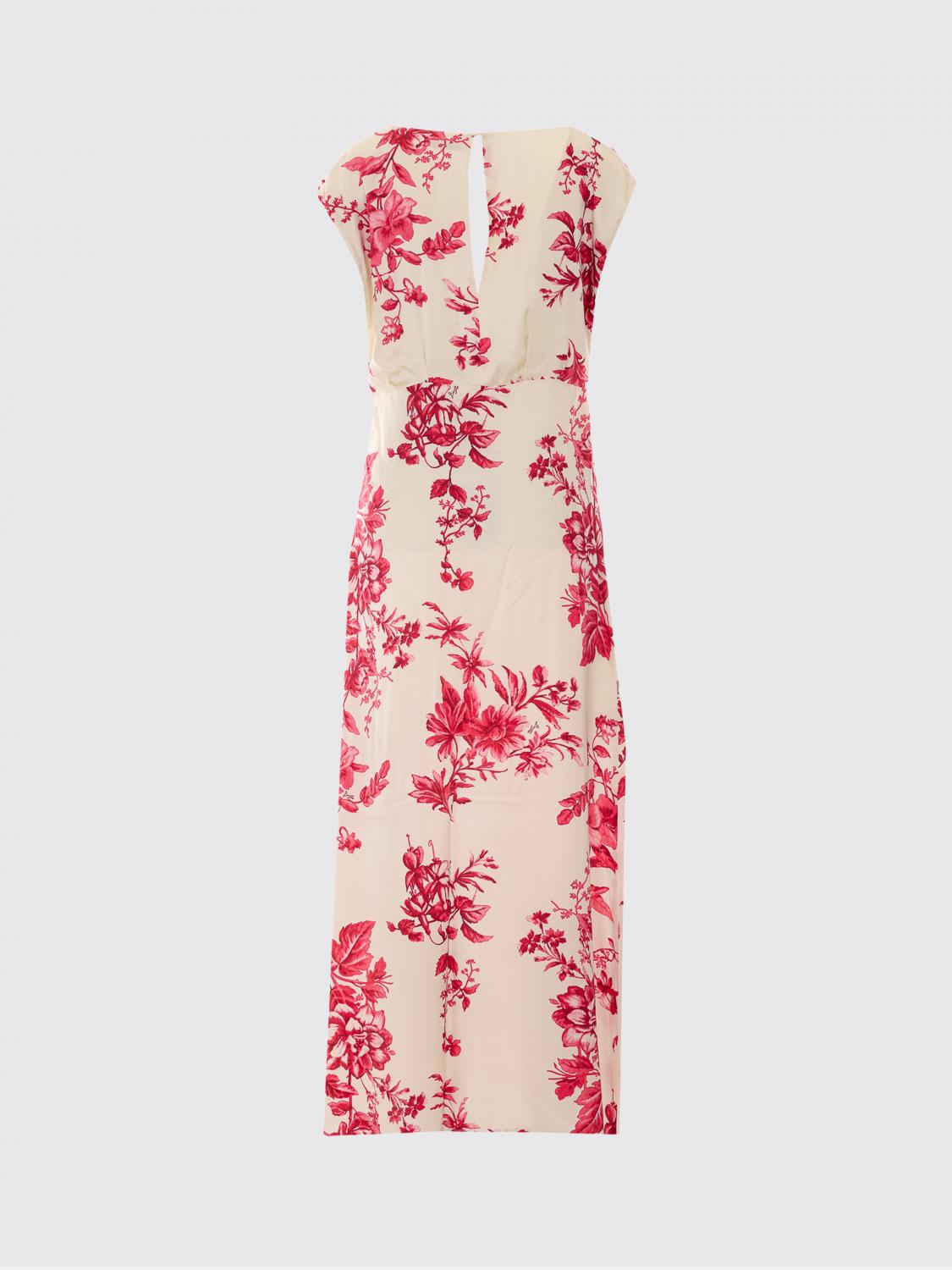 LIU JO ABITO: Abito Liu Jo in raso con stampa floreale , Beige - Img 3