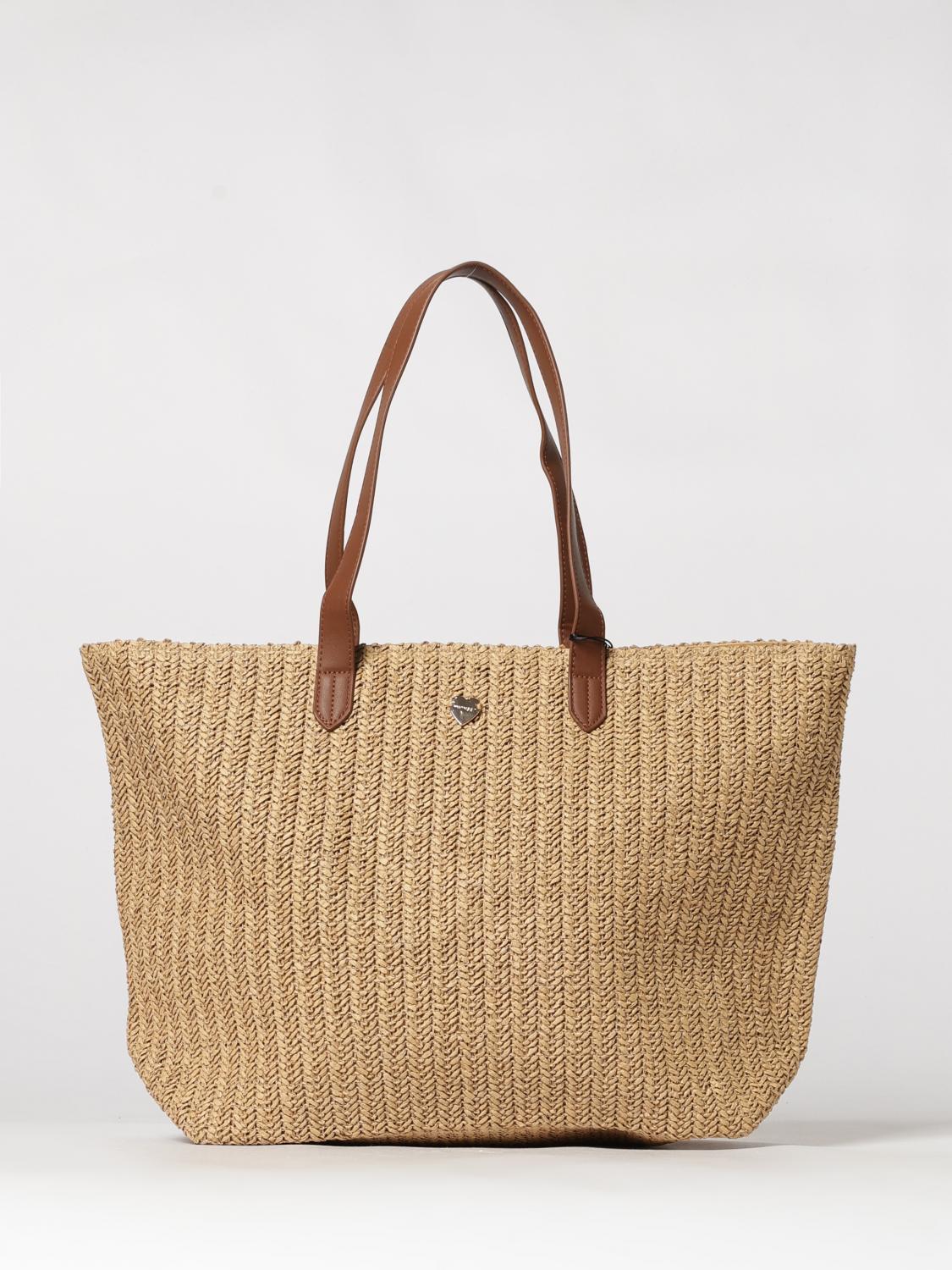 TWINSET U&B BORSA TOTE: Borsa Twinset U&B in rafia crochet , Naturale - Img 1