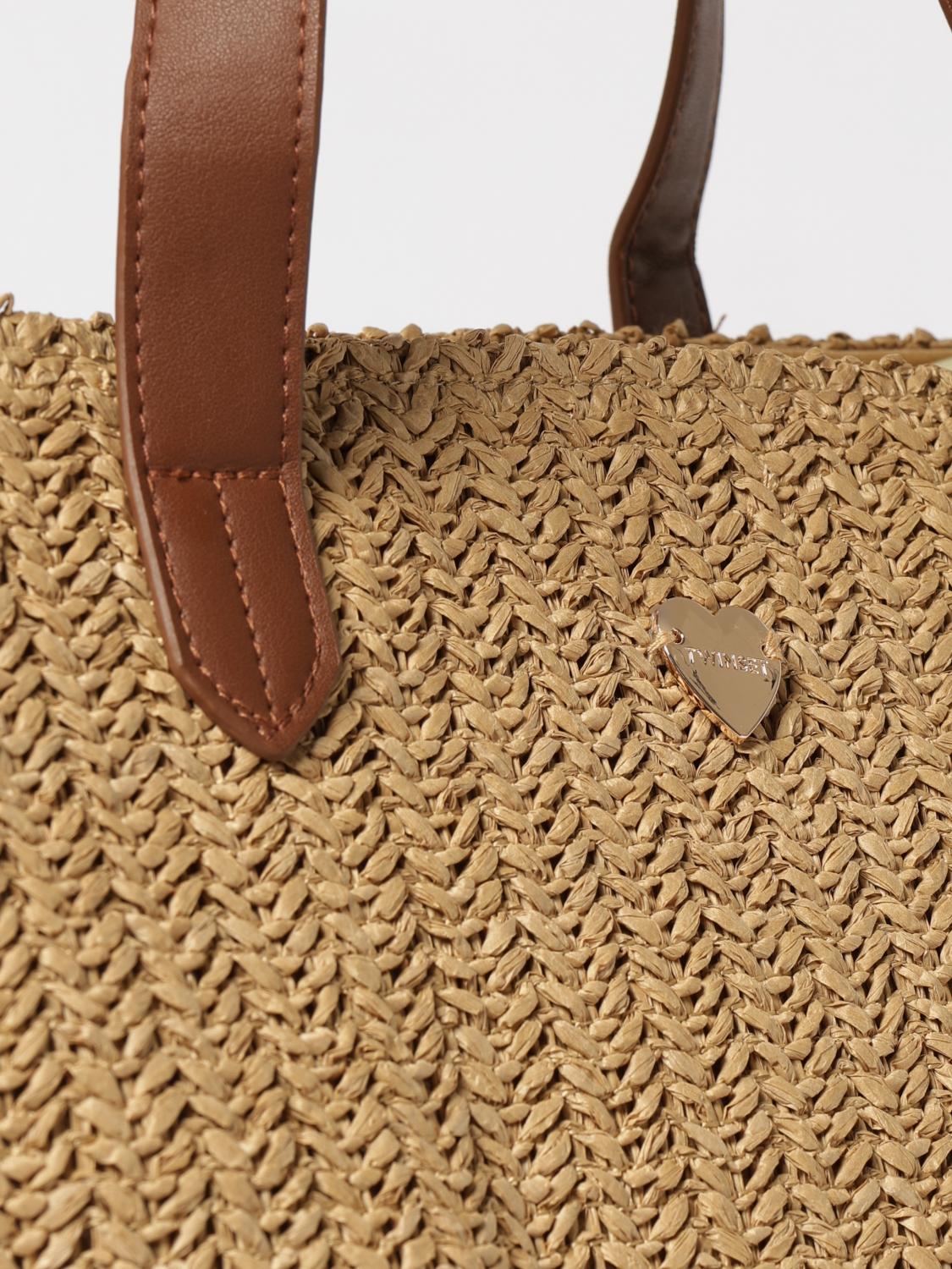 TWINSET U&B BORSA TOTE: Borsa Twinset U&B in rafia crochet , Naturale - Img 3