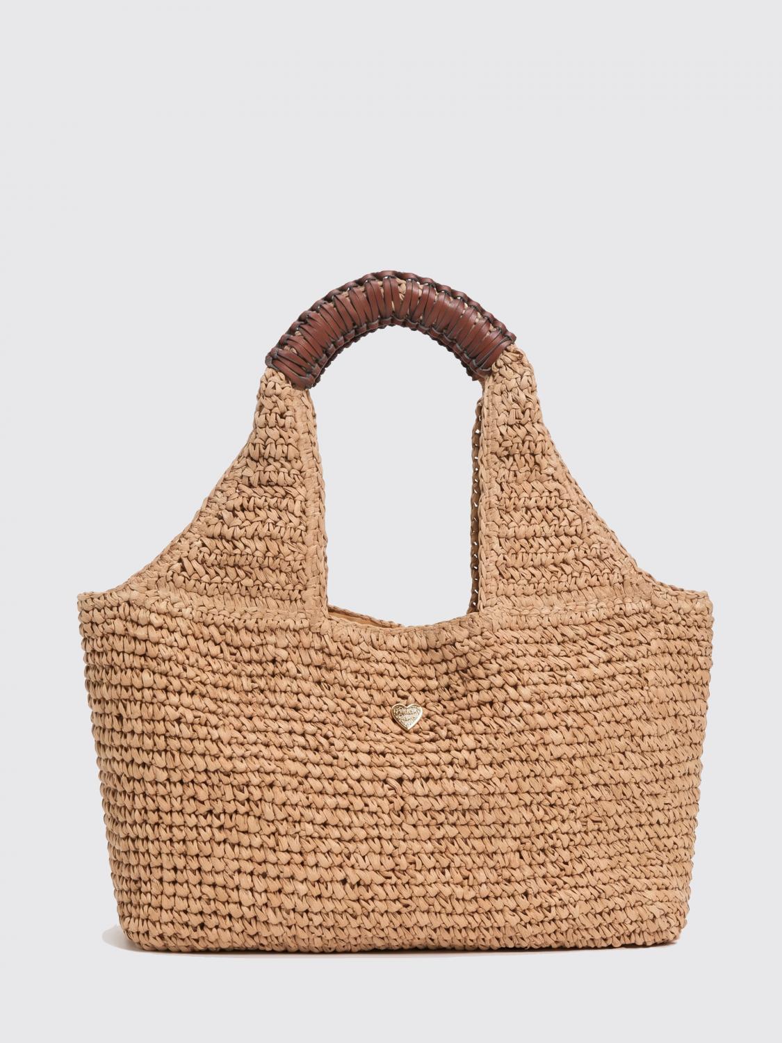 TWINSET U&B BORSA A MANO: Borsa Twinset U&B in rafia , Naturale - Img 1