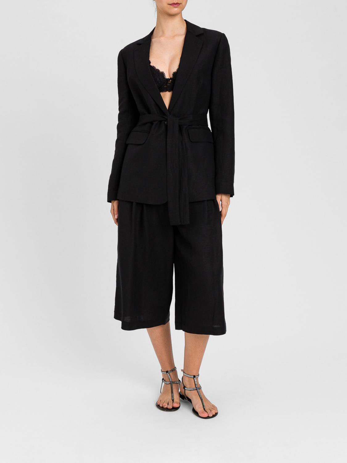 TWINSET U&B CHAQUETA: Blazer de mezcla de lino Twinset U&B, Negro - Img 2