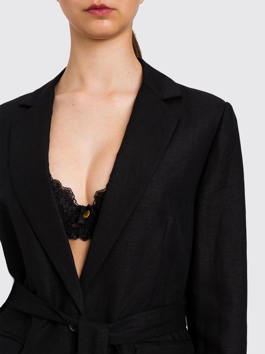 TWINSET U&B CHAQUETA: Blazer de mezcla de lino Twinset U&B, Negro - Img 4