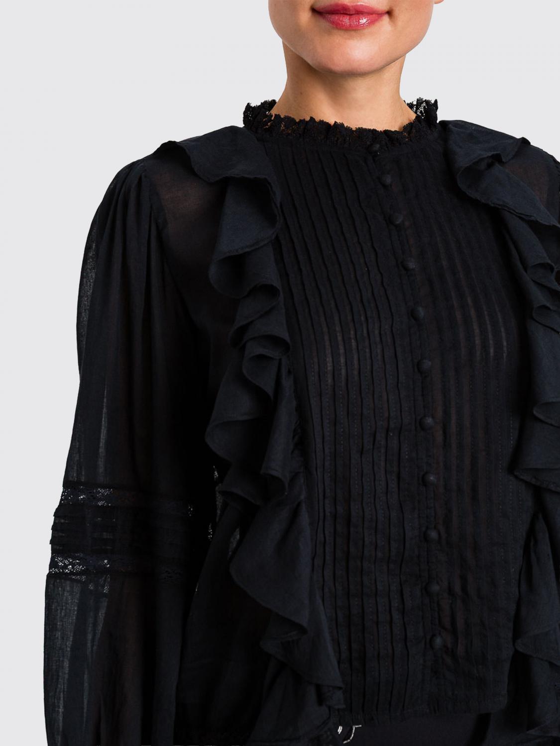 TWINSET U&B CAMICIA: Camicia Twinset U&B in cotone con rouches , Nero - Img 3