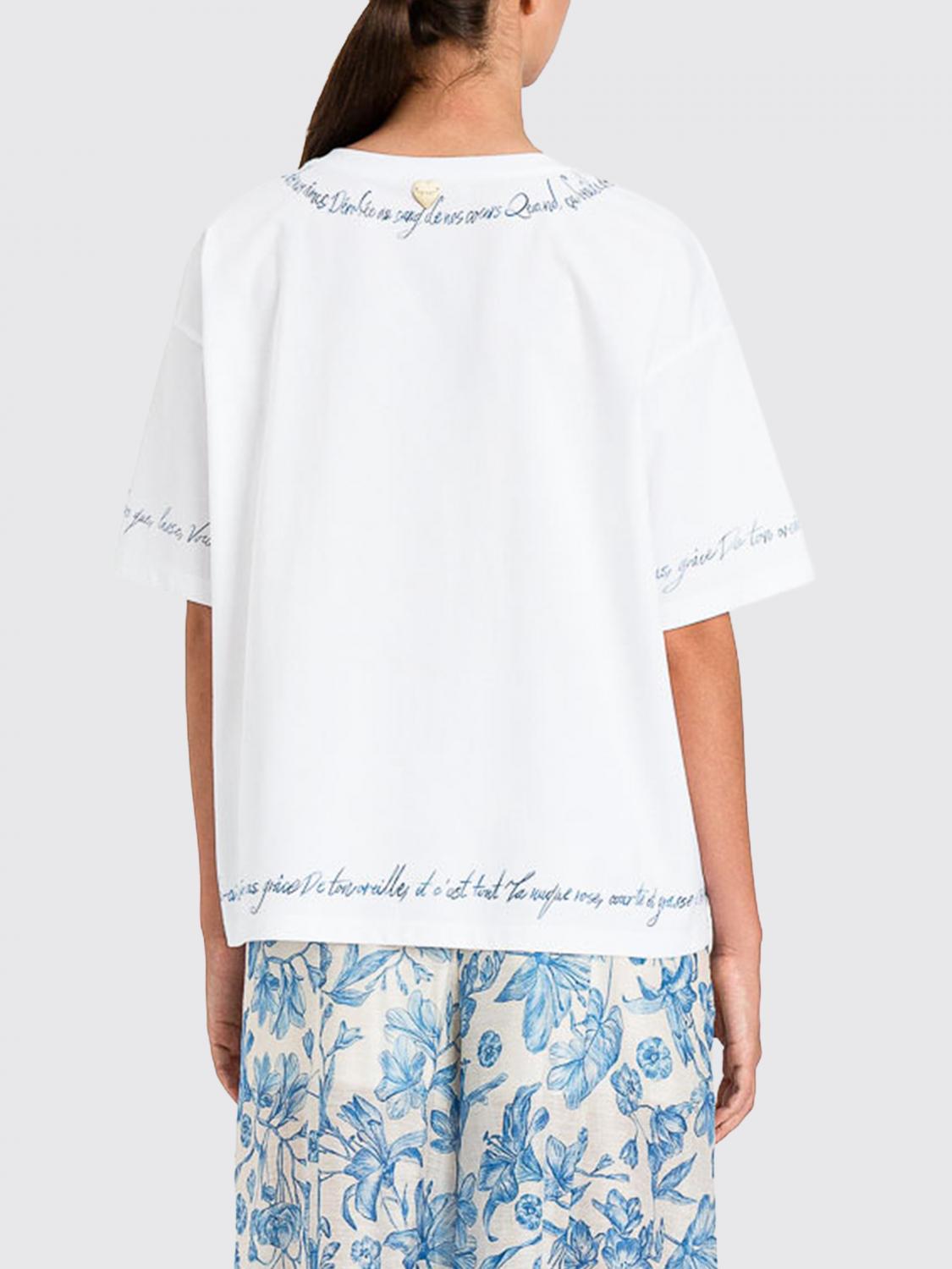 TWINSET U&B T-SHIRTS: T-shirts in misto cotone con slogan Twinset U&B, Bianco - Img 3