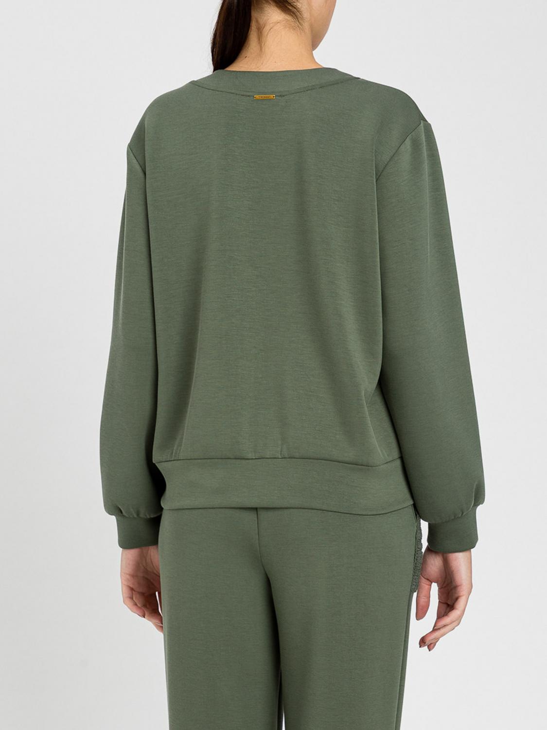 TWINSET U&B MAGLIA: Cardigan in scuba Twinset U&B, Verde - Img 2