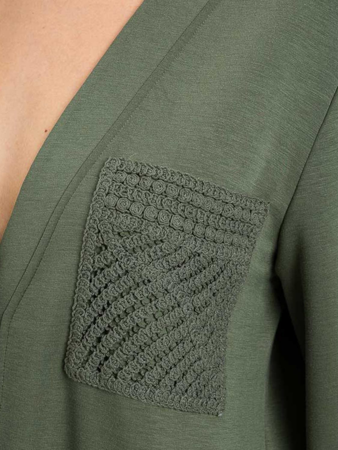 TWINSET U&B MAGLIA: Cardigan in scuba Twinset U&B, Verde - Img 3