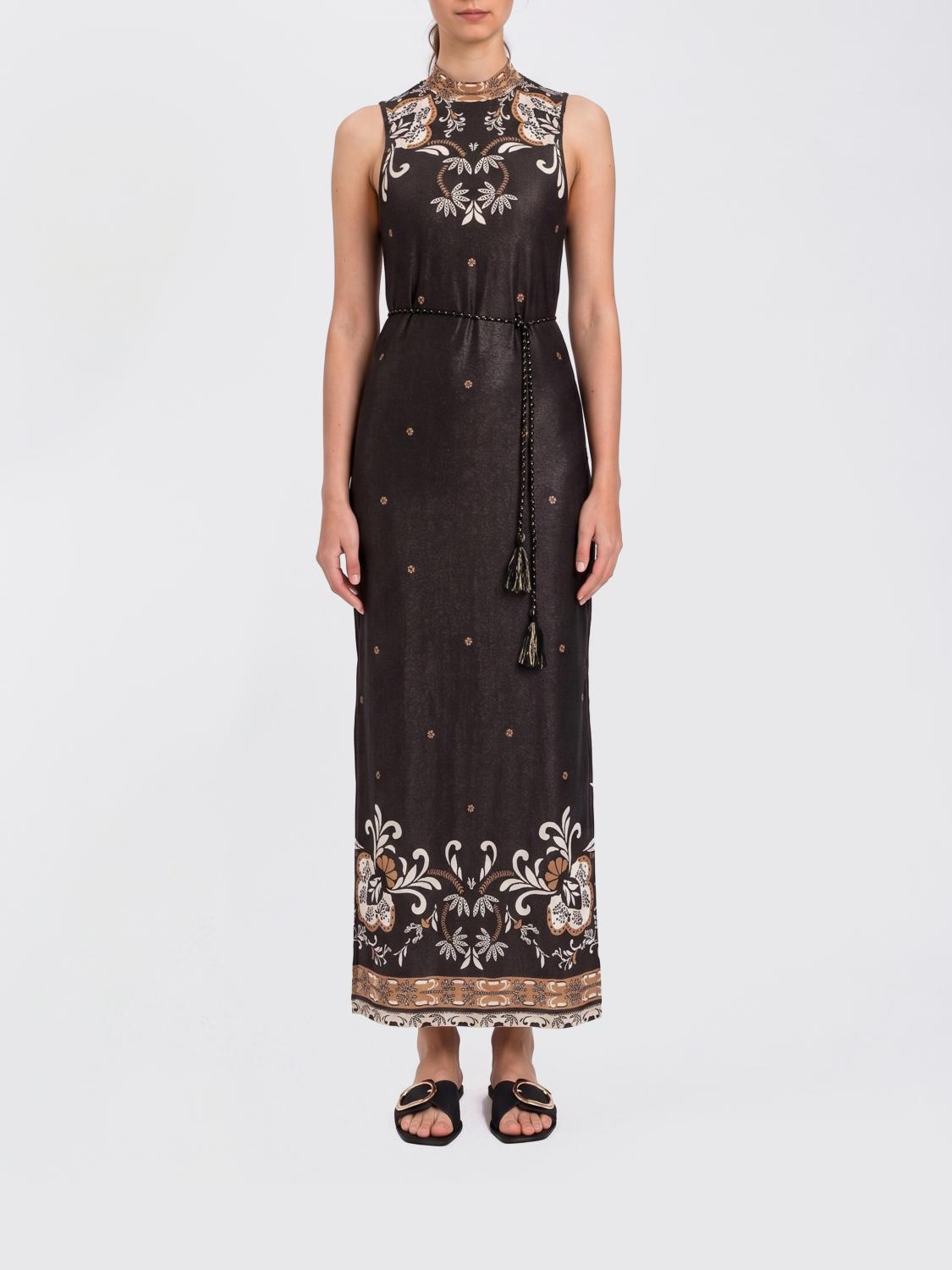 TWINSET U&B ABITO: Abito midi Twinset U&B con stampa etnica , Nero - Img 1