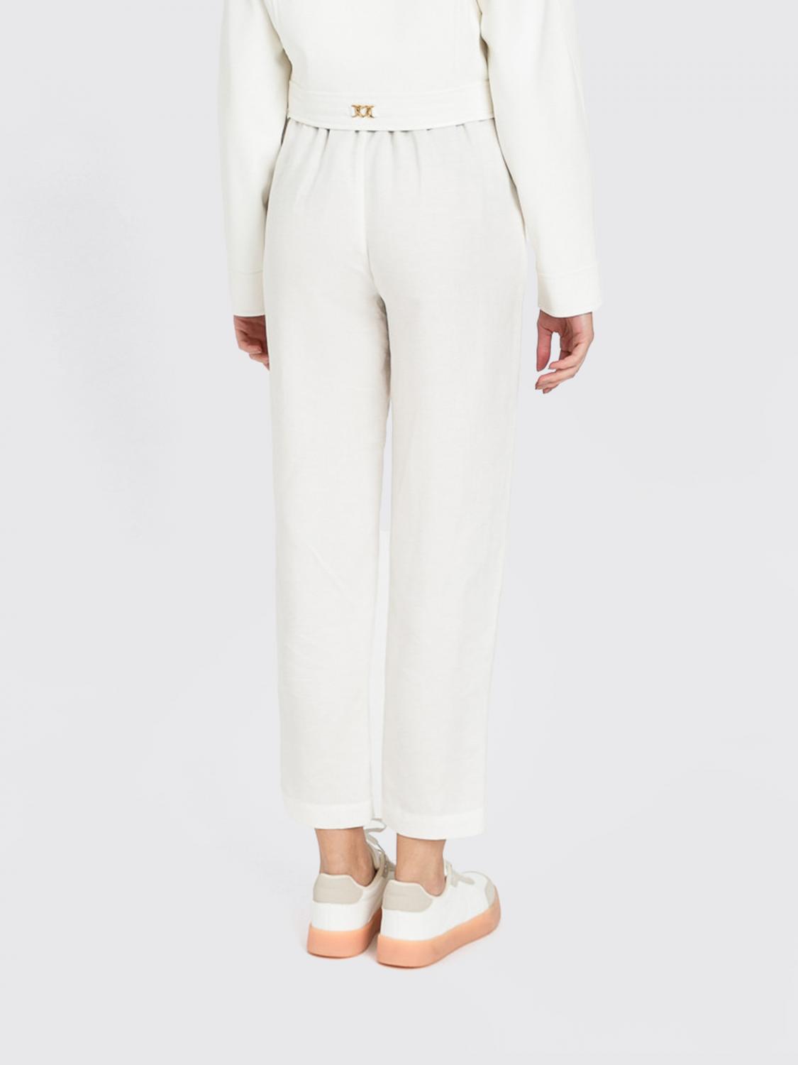 TWINSET U&B PANTALONI: Pantaloni slim fit Twinset U&b in misto lino , Bianco - Img 2