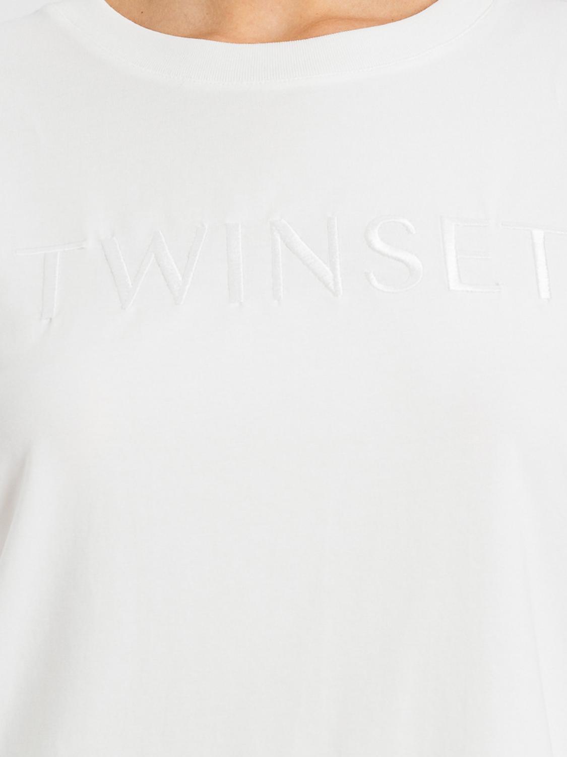 TWINSET U&B CAMISETA: Camisetas Twinset U&B de algodón con logo, Blanco - Img 3