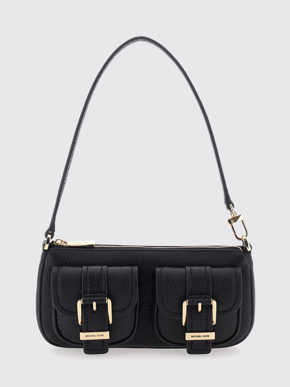 MICHAEL KORS BORSA MINI: Borsa Zoe Michael Kors in pelle a grana , Nero - Img 1