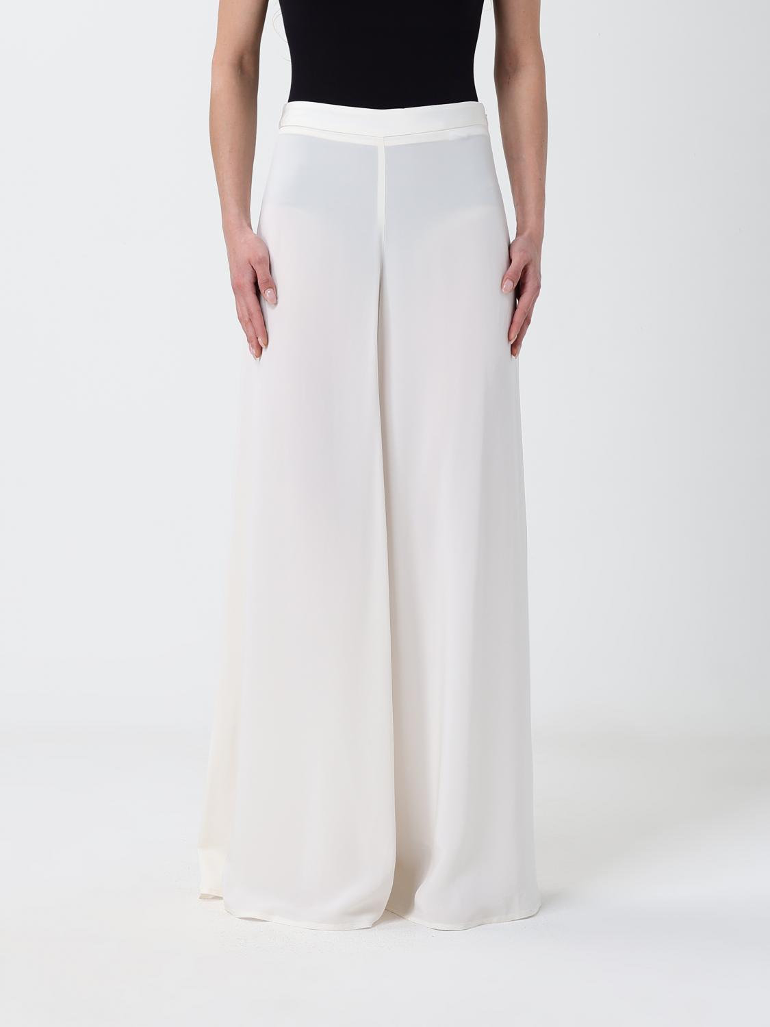 SIMONA CORSELLINI PANTALONI: Pantaloni wide-leg Simona Corsellini in crêpe, Panna - Img 1
