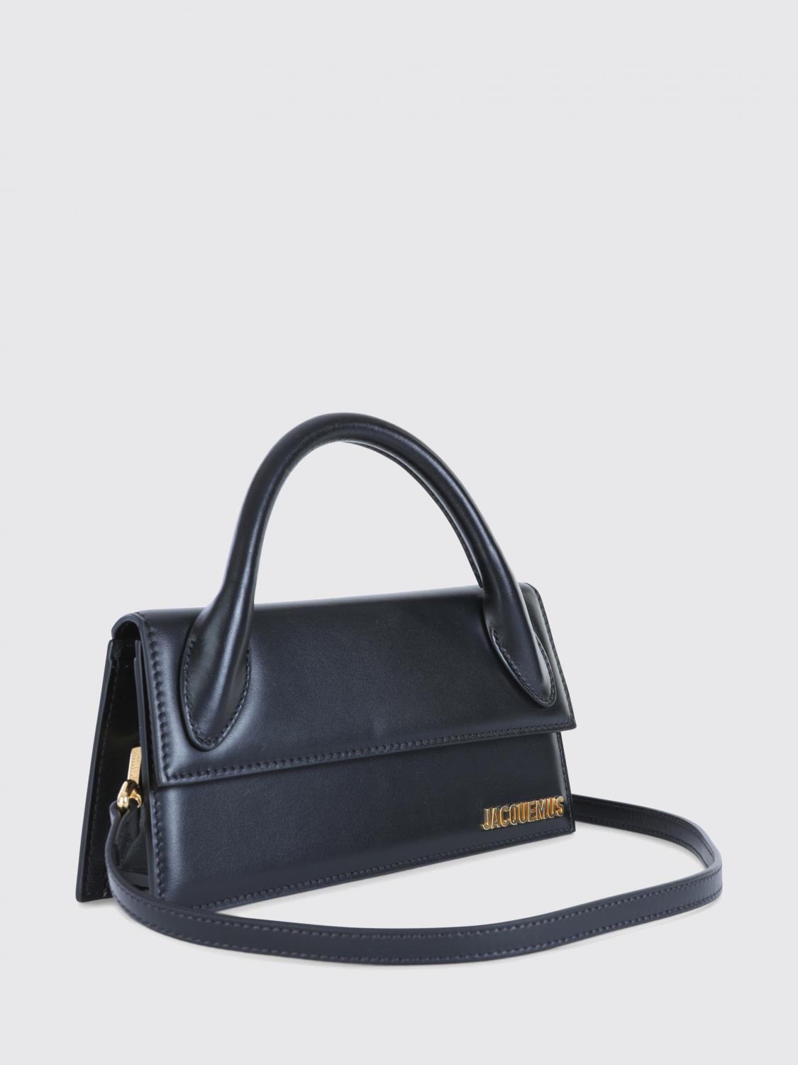JACQUEMUS BORSA MINI: Borsa Le Chiquito Long Jacquemus in pelle , Nero - Img 3