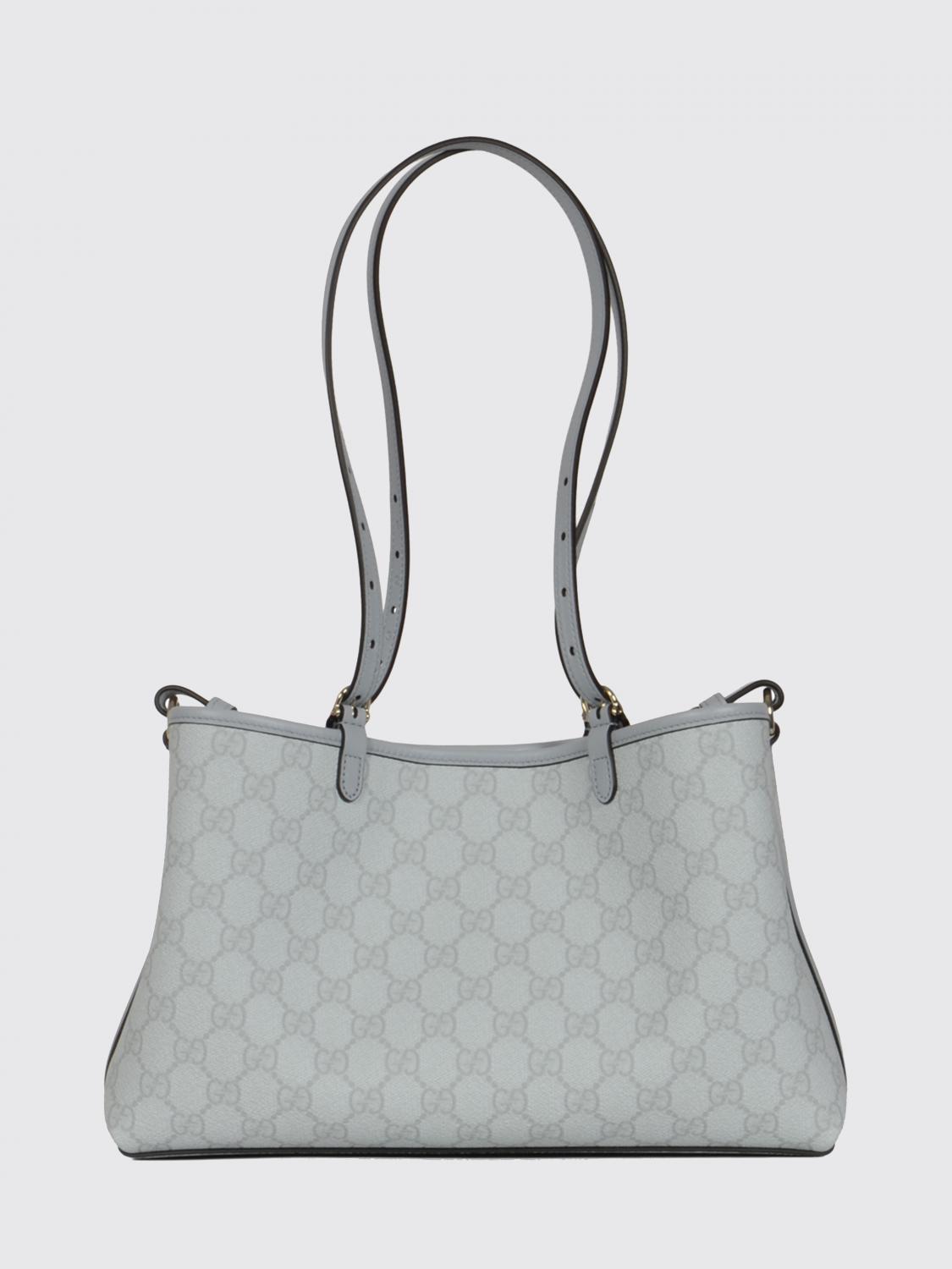 GUCCI BORSA A SPALLA: Borsa GG Emblem Gucci in cotone spalmato con monogram stampato , Blue - Img 2