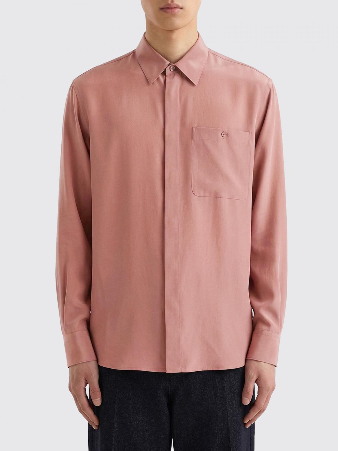 SAINT LAURENT CAMICIA: Camicia classica Saint Laurent in seta , Rosa - Img 1