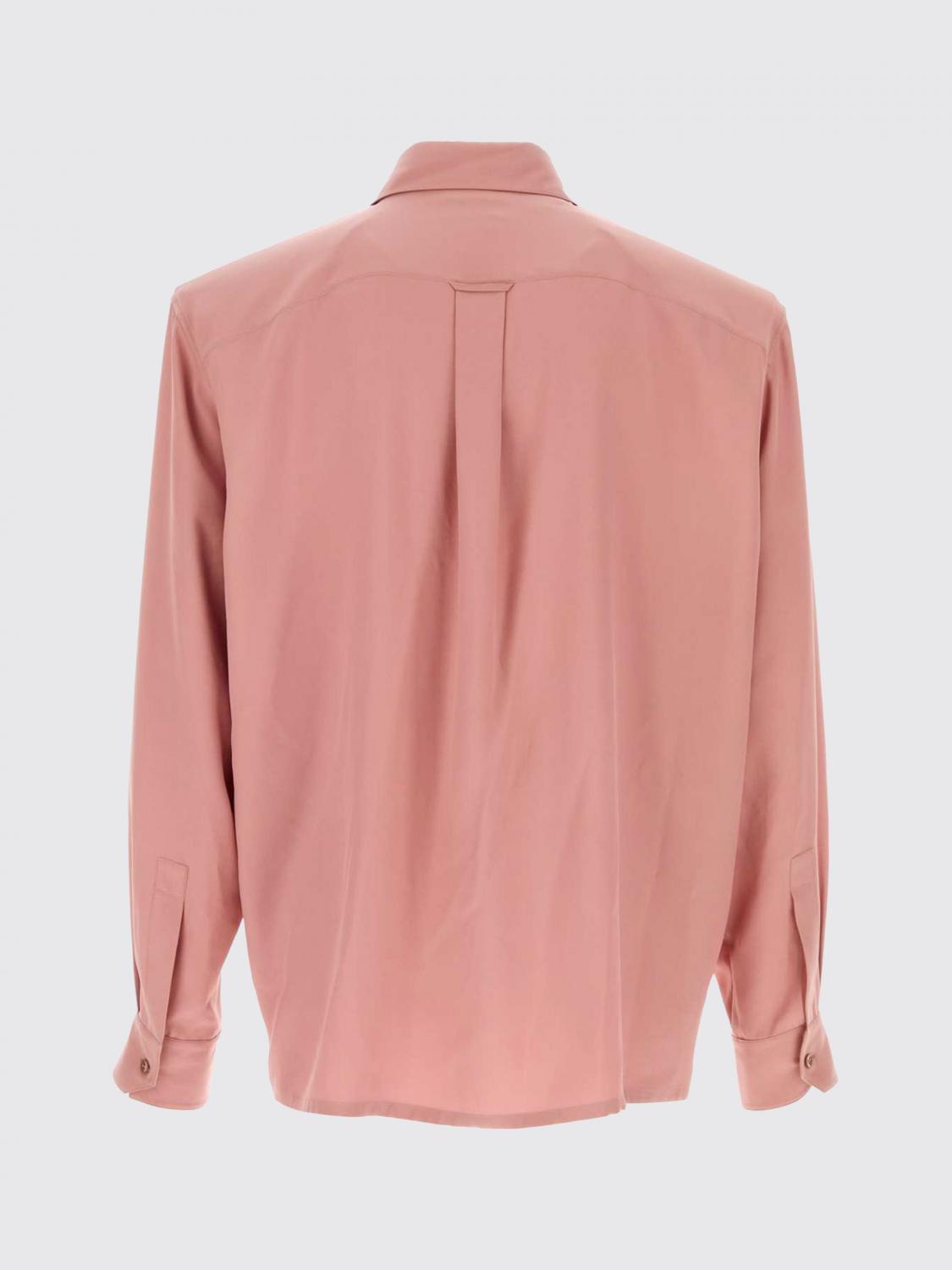SAINT LAURENT CAMICIA: Camicia classica Saint Laurent in seta , Rosa - Img 3
