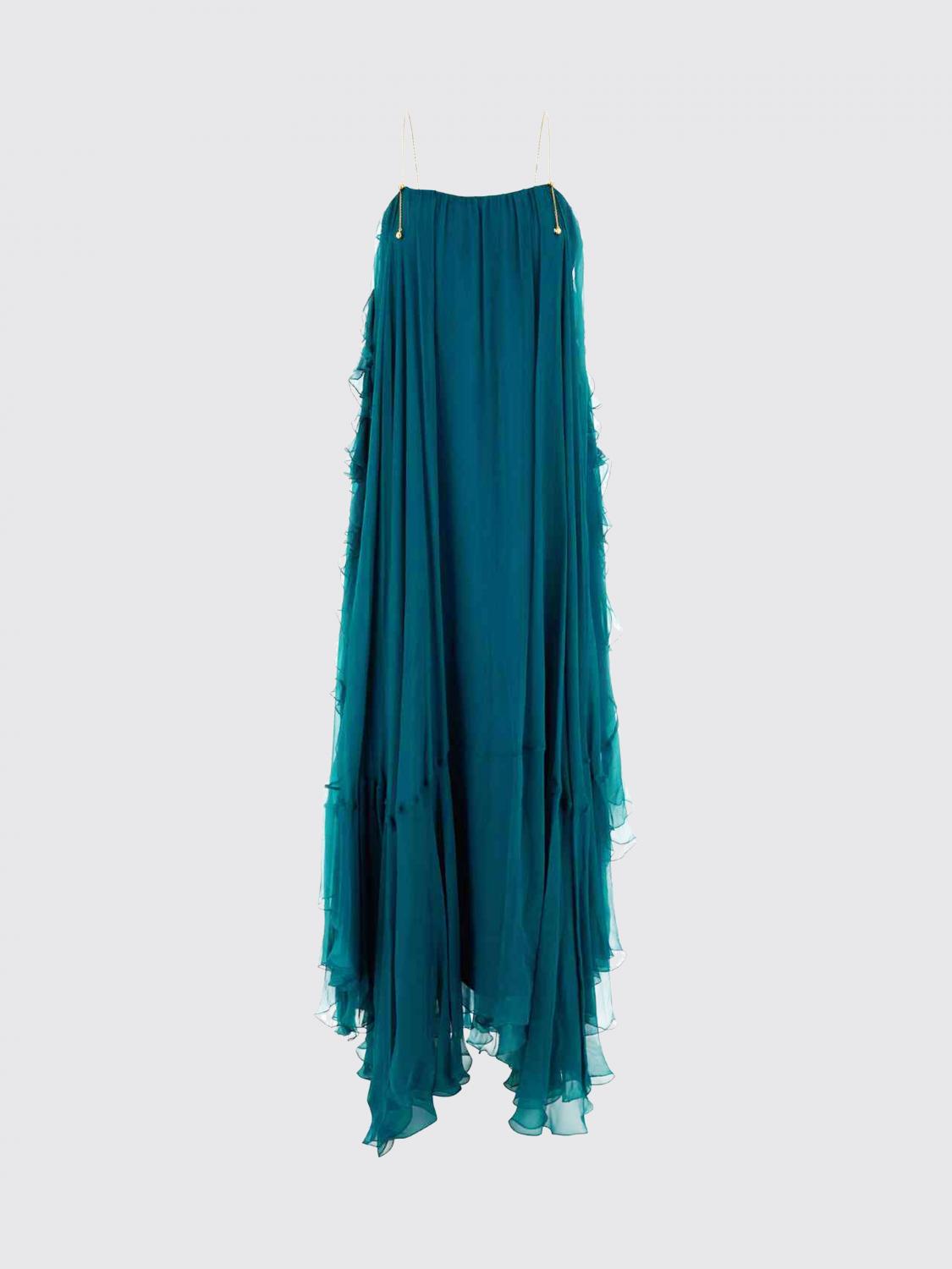CHLOÉ ABITO: Abito Chloé in misto seta , Blue - Img 2