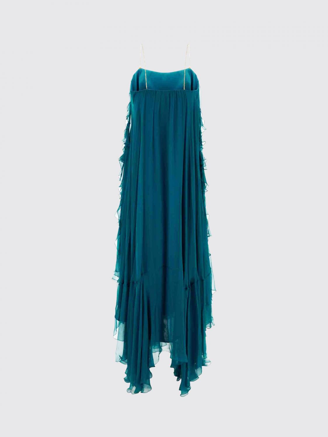 CHLOÉ ABITO: Abito Chloé in misto seta , Blue - Img 3