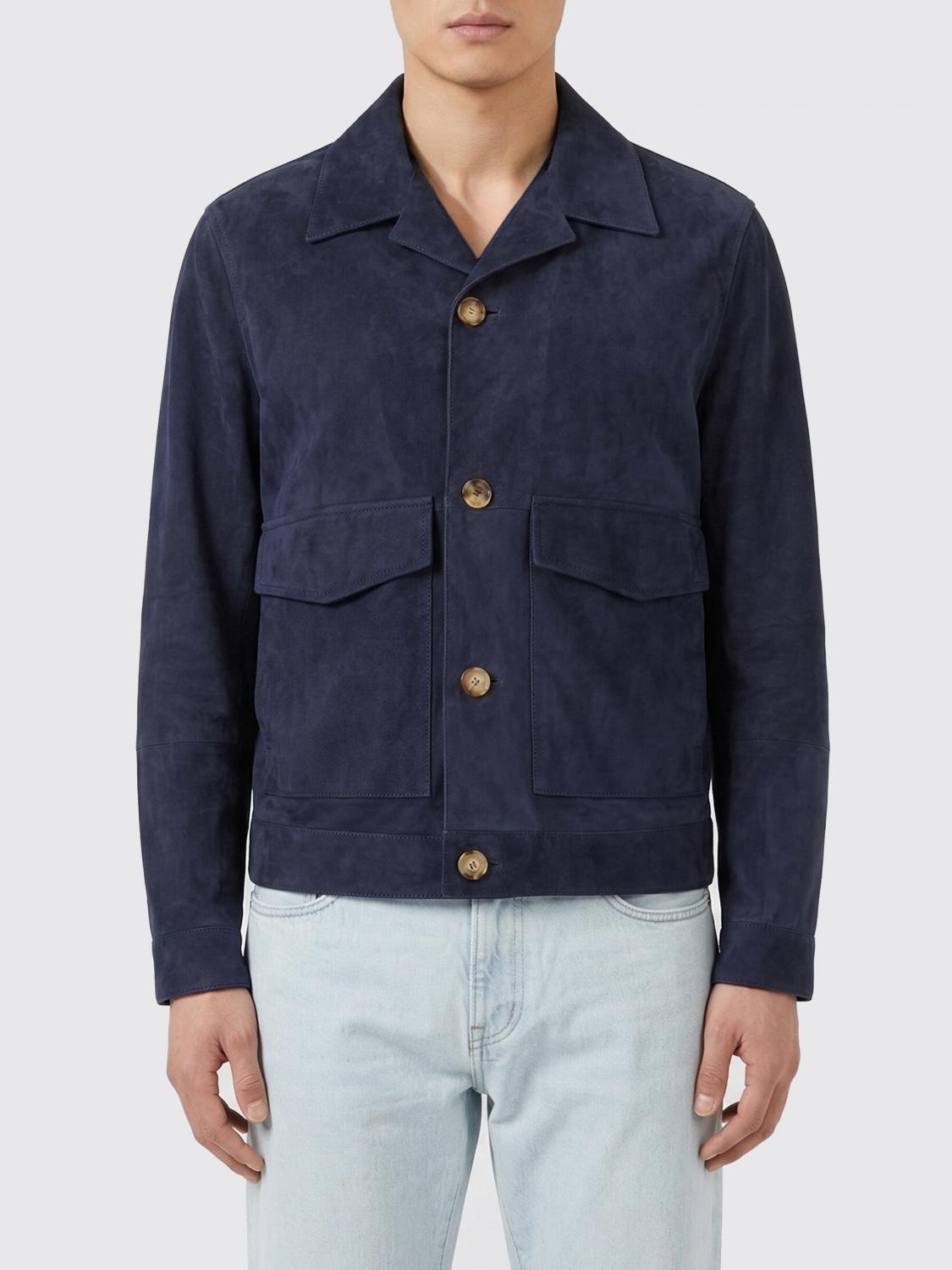 BRUNELLO CUCINELLI ジャケット: Brunello Cucinelli スエードジャケット, ブルー - Img 1