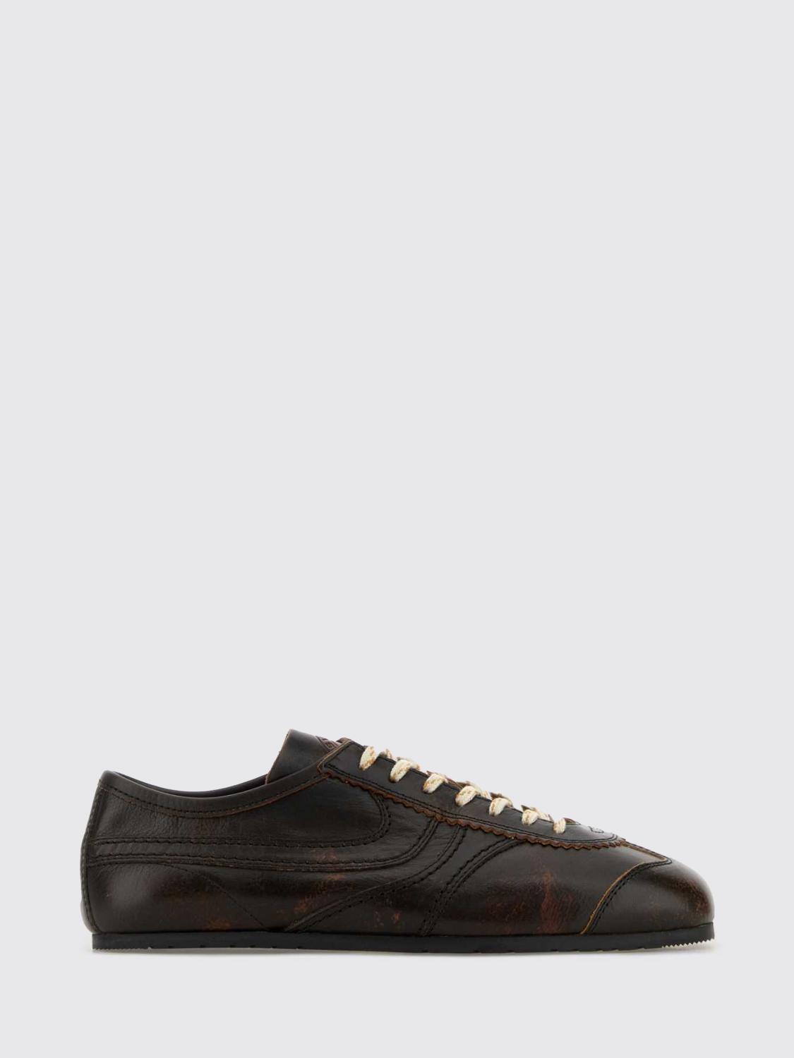 DRIES VAN NOTEN SNEAKERS: Sneakers Dries Van Noten in pelle used , Marrone - Img 1
