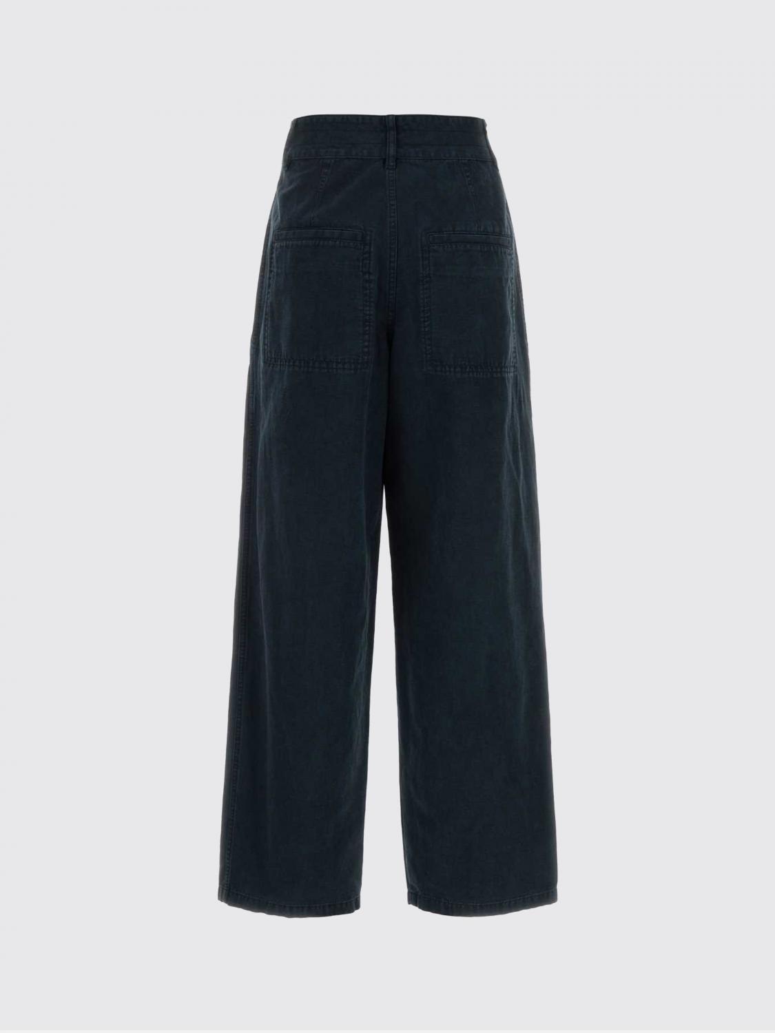 ISABEL MARANT ETOILE PANTALONI: Jeans Nadine a gamba larga Isabel Marant Etoile in denim stretch , Nero - Img 3
