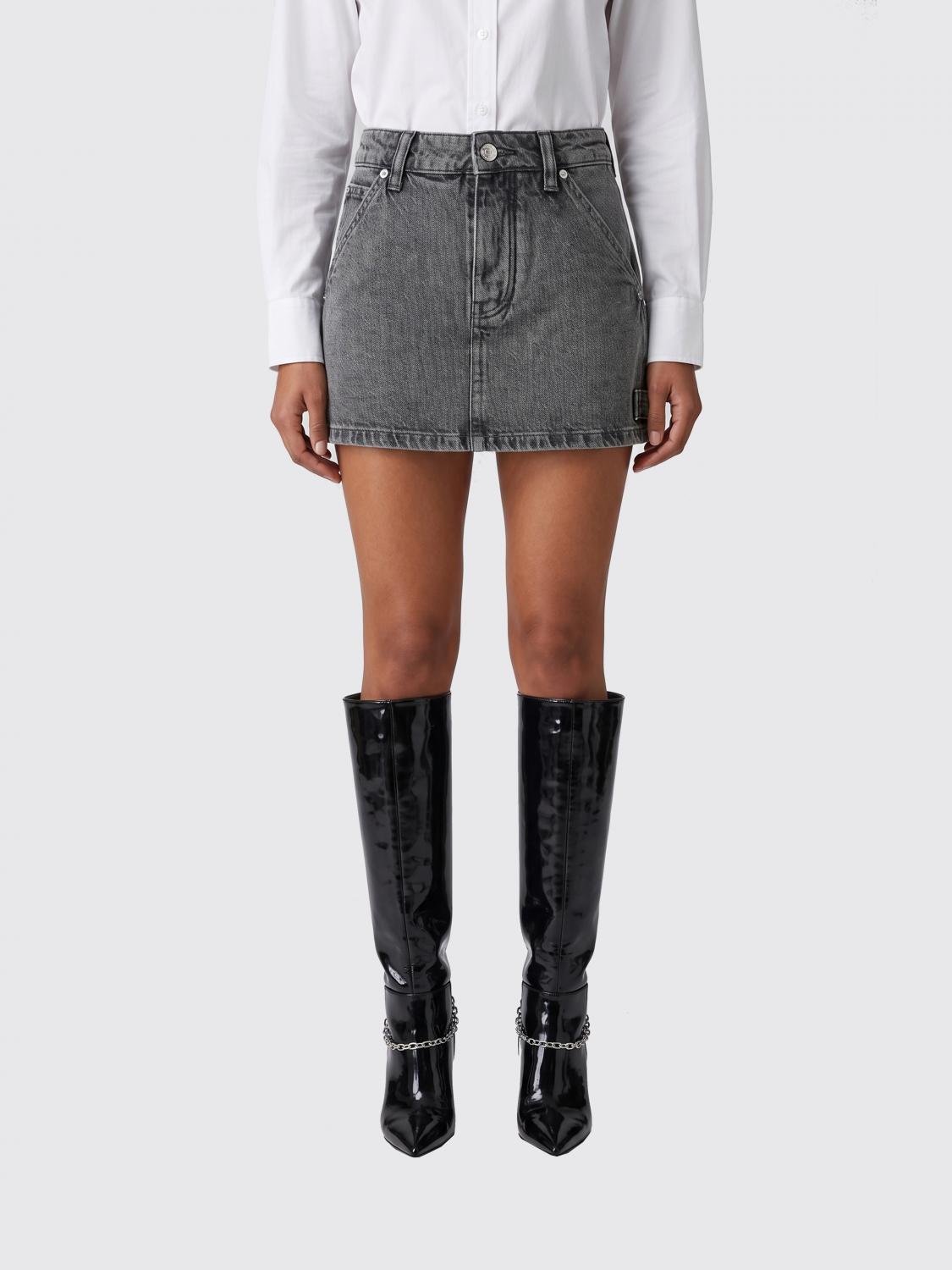 ALEXANDER WANG PANTALONCINI: Shorts di jeans a 5 tasche Alexander Wang, Grigio - Img 1