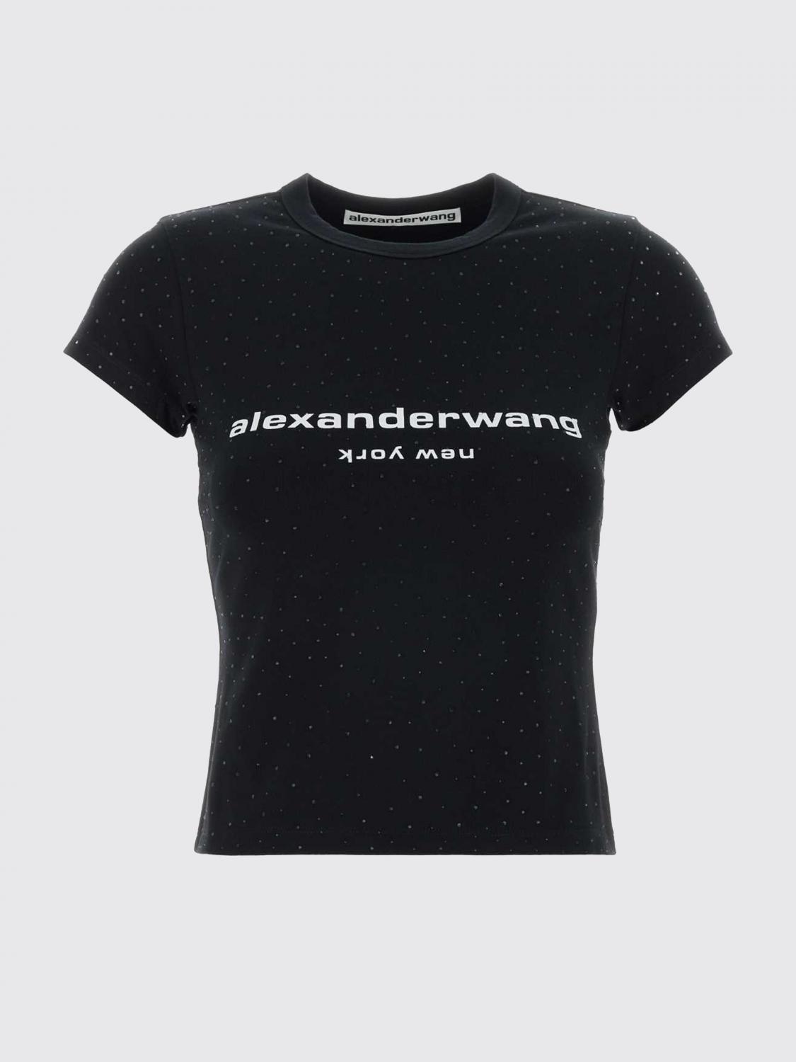 ALEXANDER WANG T-SHIRTS: T-shirts in cotone con logo Alexander Wang, Nero - Img 2