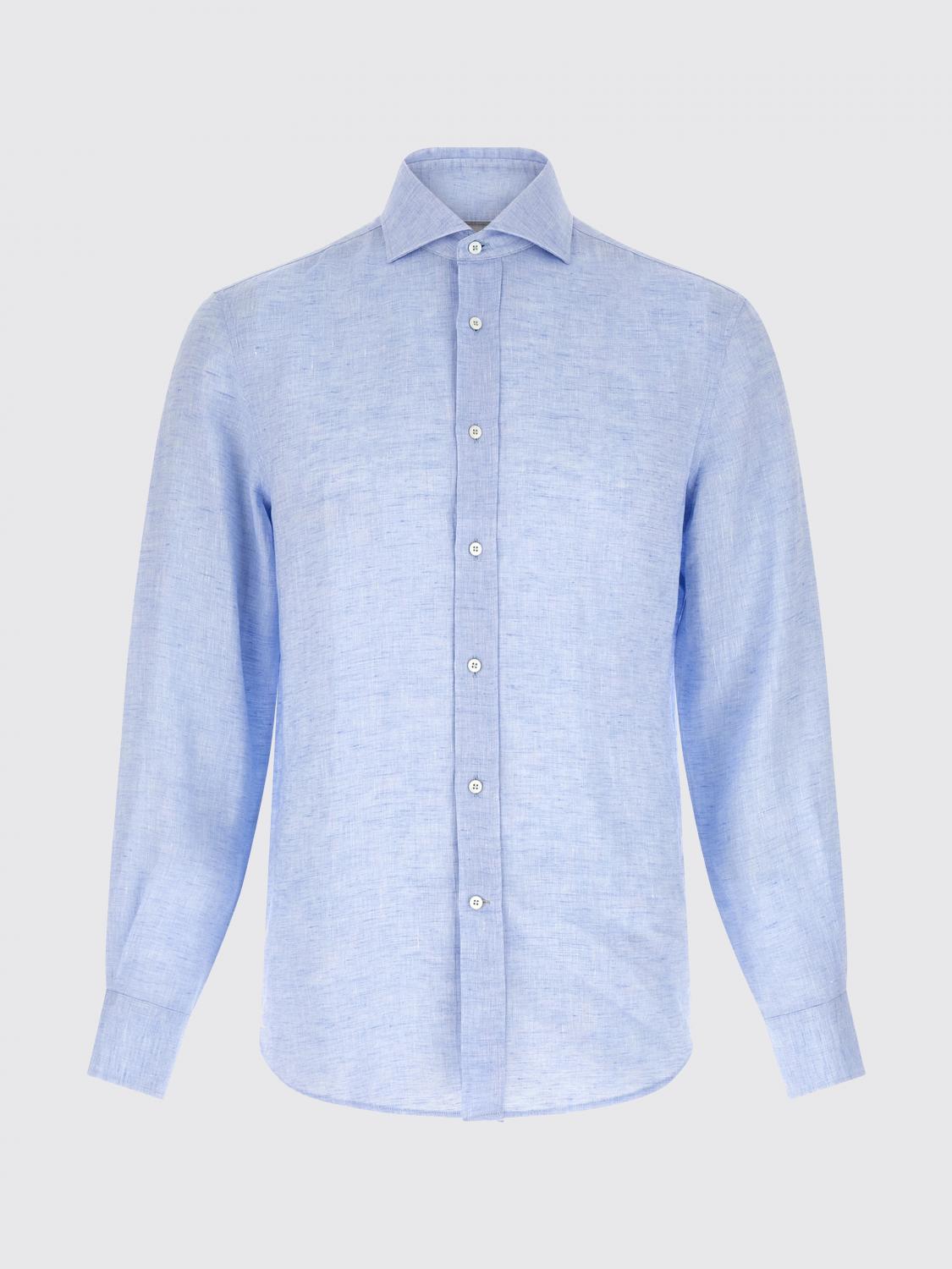 BRUNELLO CUCINELLI CAMICIA: Camicia di lino Brunello Cucinelli, Blue - Img 2