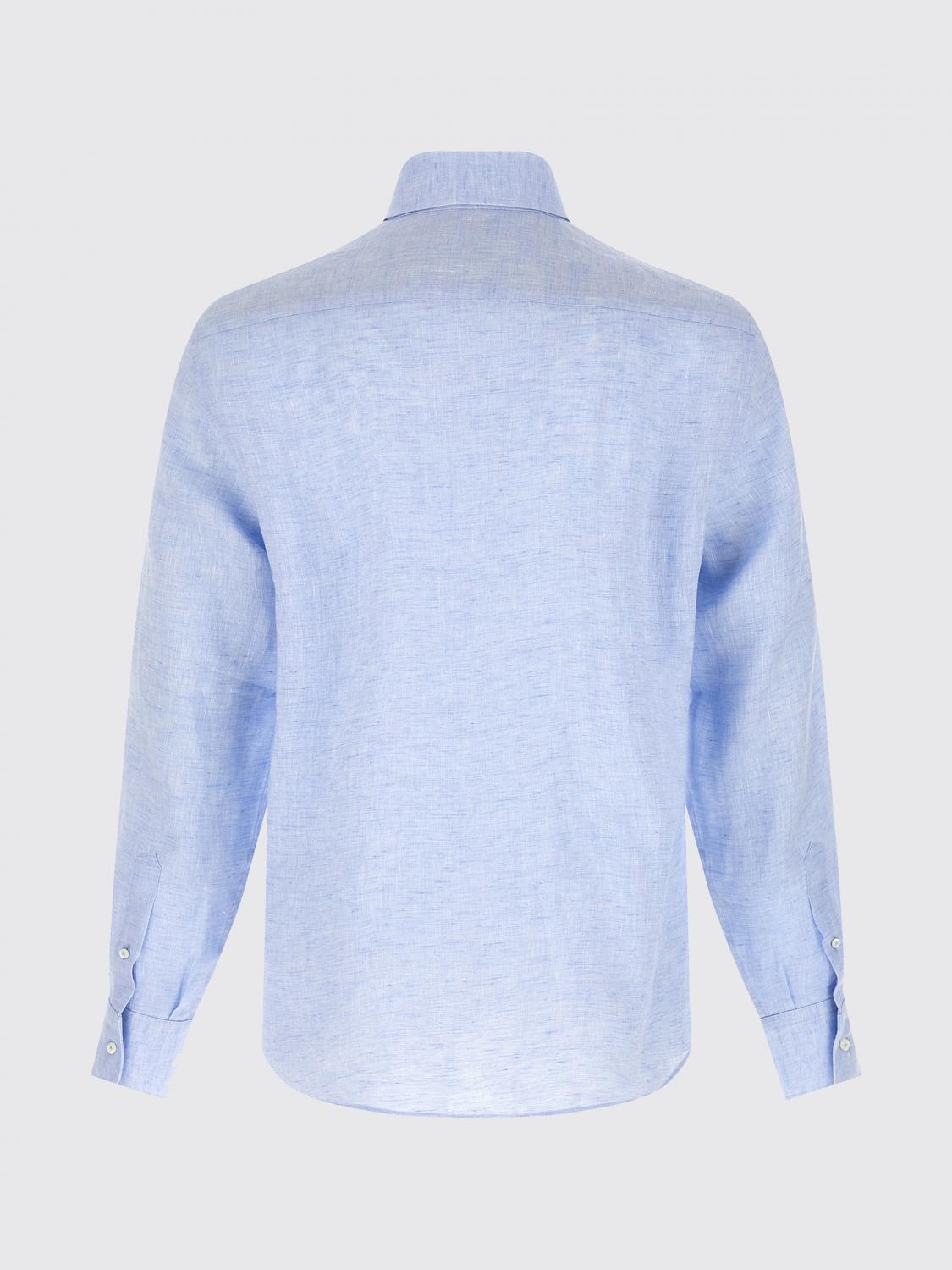 BRUNELLO CUCINELLI CAMICIA: Camicia di lino Brunello Cucinelli, Blue - Img 3