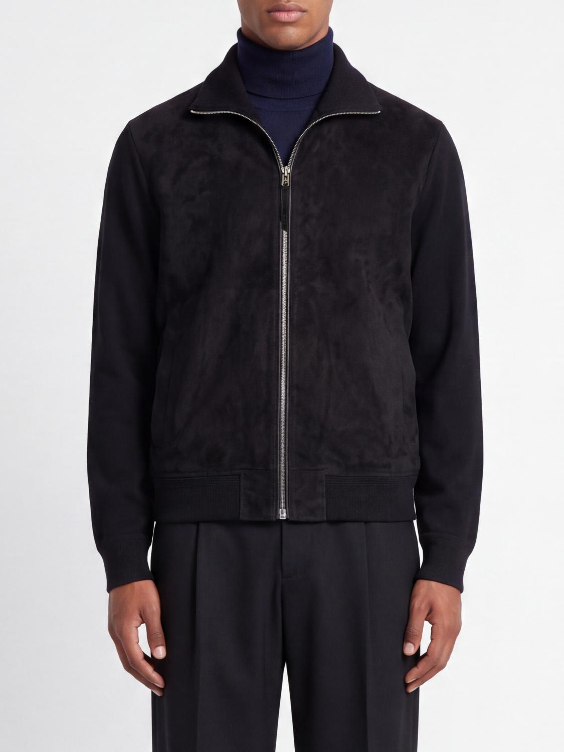 TOM FORD VESTE: Blouson bomber en agneau velours Tom Ford, Noir - Img 1