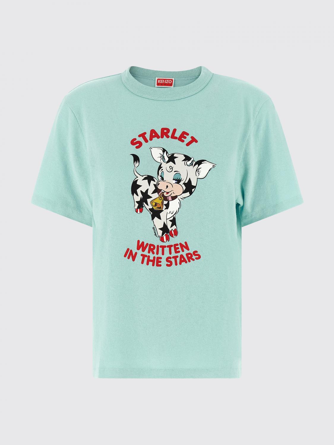 KENZO T-SHIRTS: T-shirts in cotone stampata Kenzo, Blue - Img 2