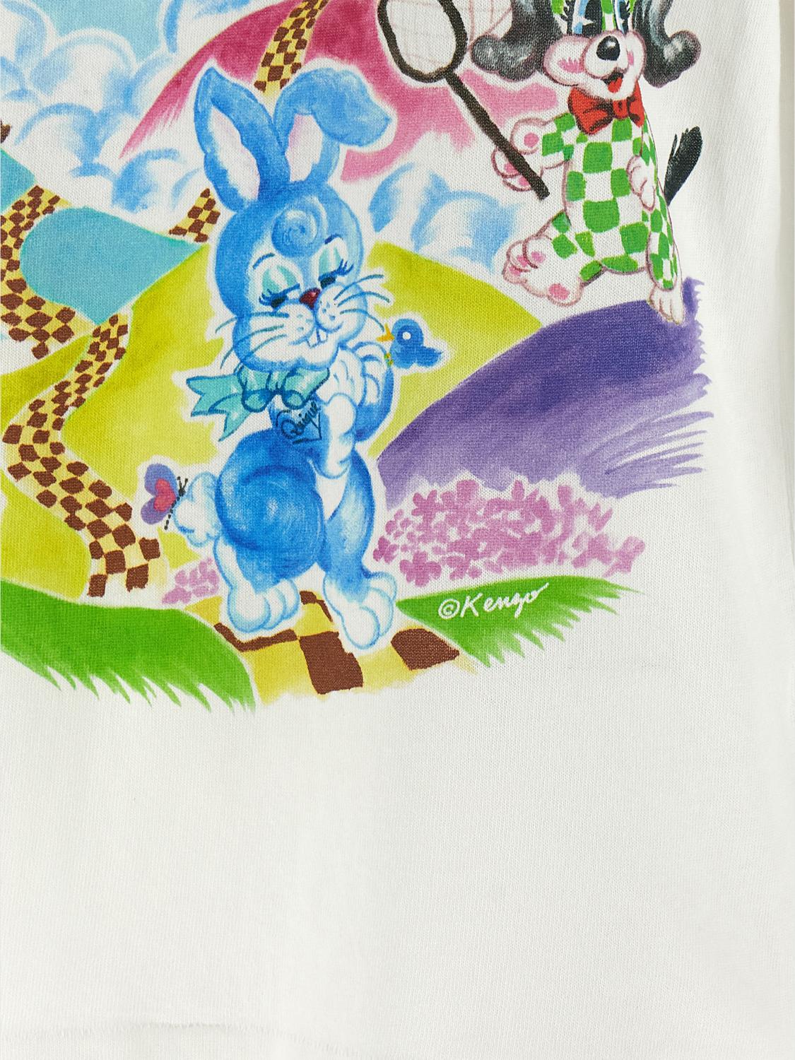 KENZO T-SHIRTS: T-shirts in cotone stampata Kenzo, Bianco - Img 4