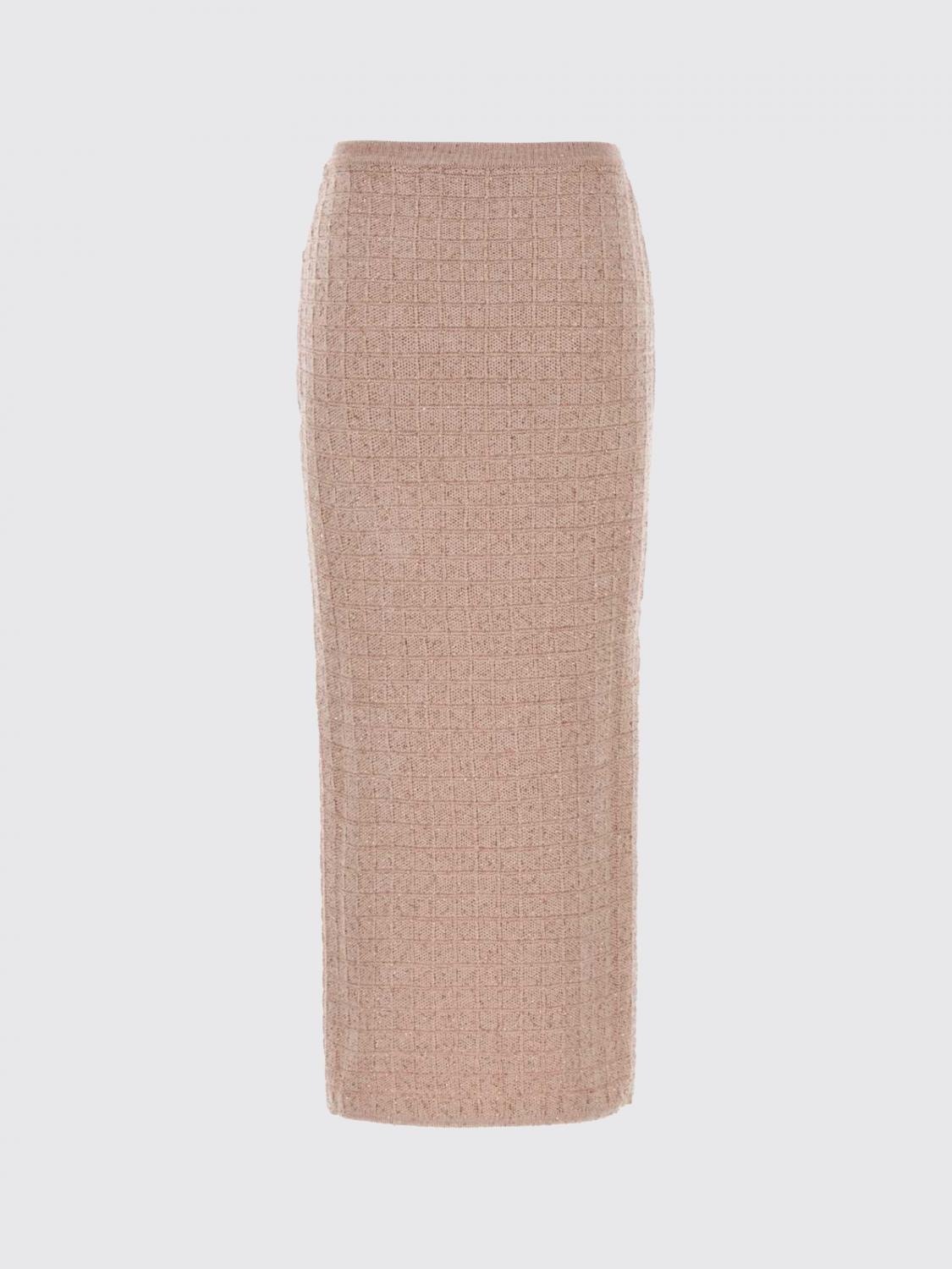 ALESSANDRA RICH GONNA: Gonna a tubino in lana merino Alessandra Rich, Rosa - Img 3