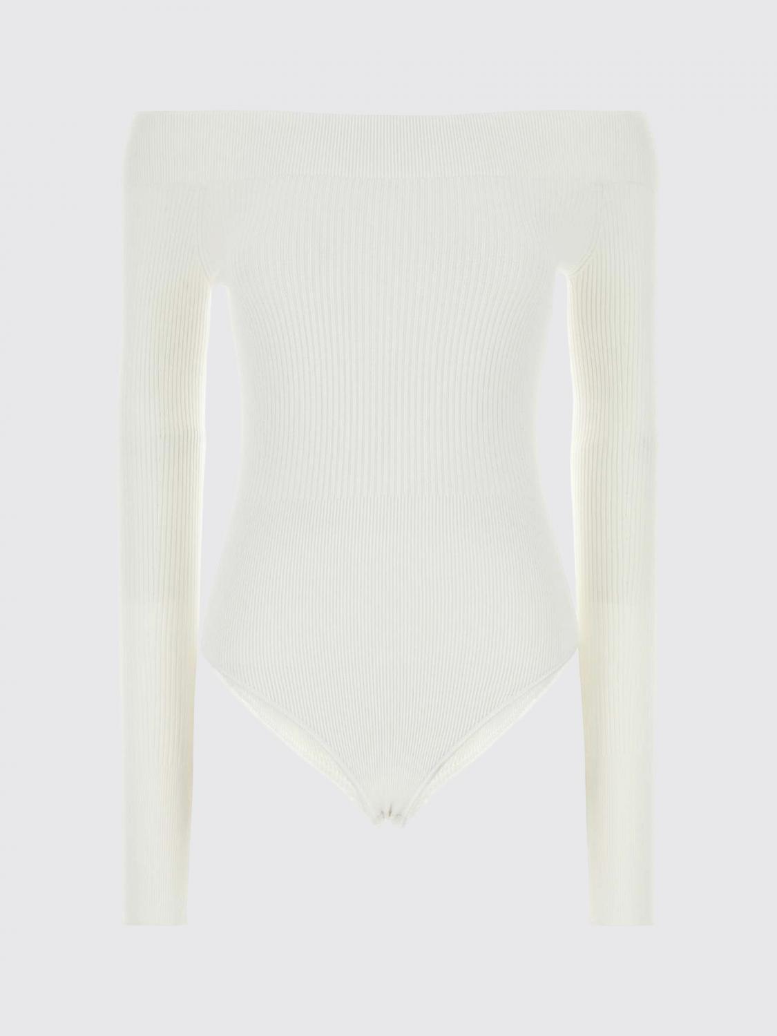 ALAÏA TOP: Body de punto de viscosa Alaïa, Blanco - Img 2