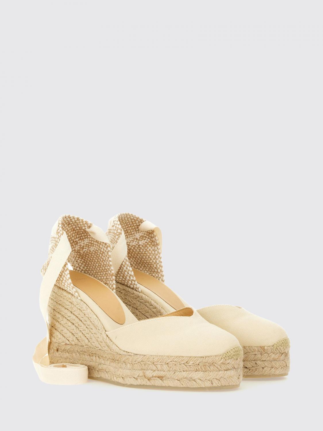 CASTAÑER ESPADRILLAS: Espadrillas con zeppa Chiara Castañer in canvas di cotone, Avorio - Img 2