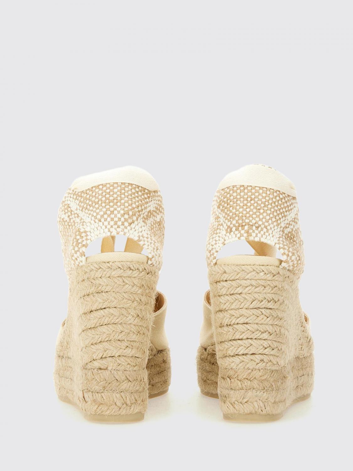 CASTAÑER ESPADRILLAS: Espadrillas con zeppa Chiara Castañer in canvas di cotone, Avorio - Img 3