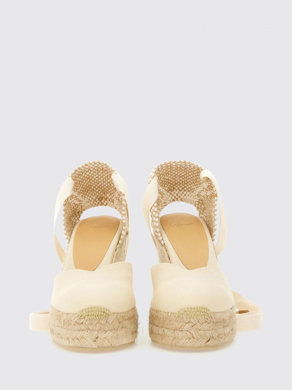 CASTAÑER ESPADRILLAS: Espadrillas con zeppa Chiara Castañer in canvas di cotone, Avorio - Img 4