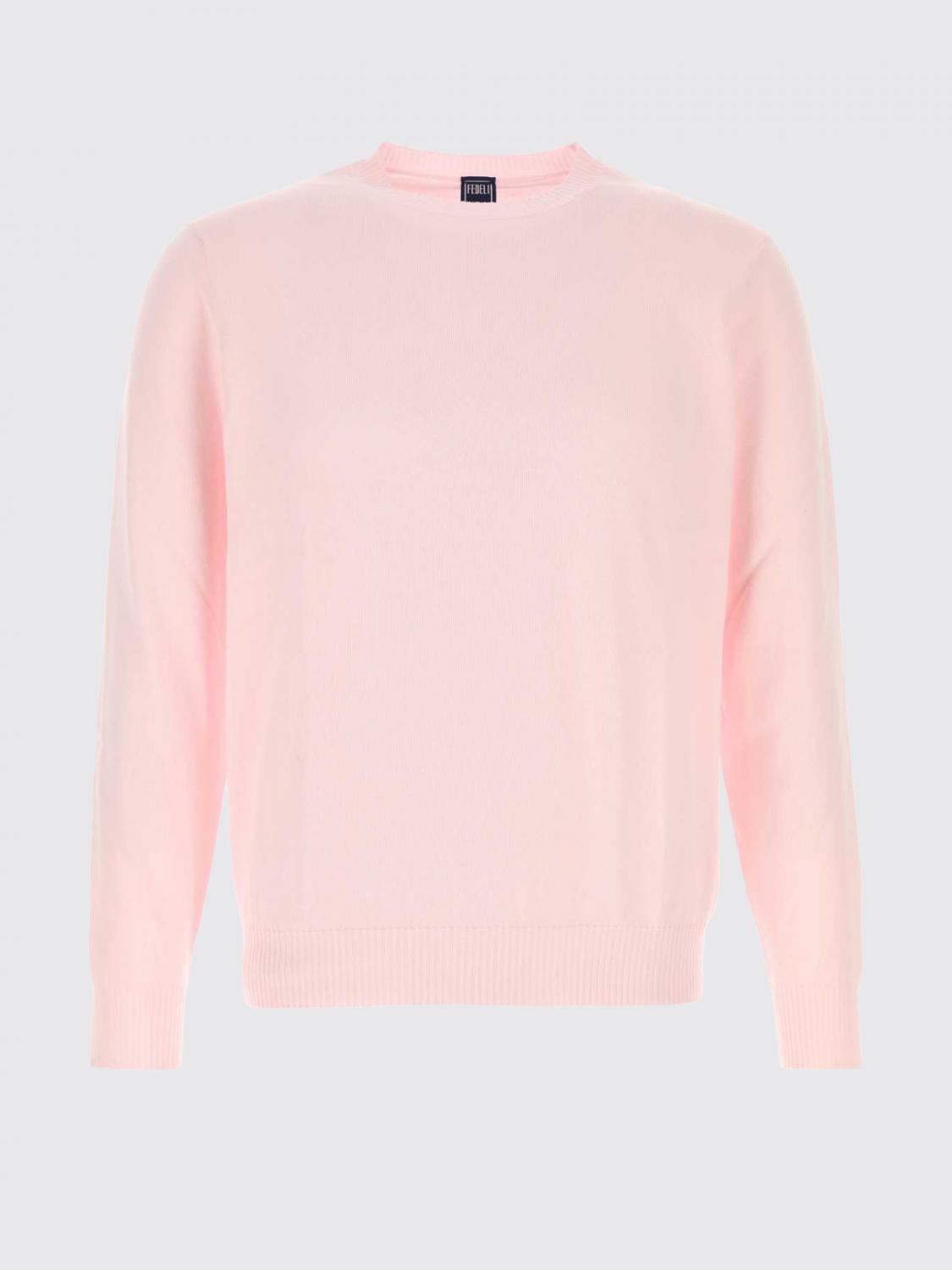FEDELI JERSEY: Jersey de algodón con cuello redondo Fedeli, Rosa - Img 2