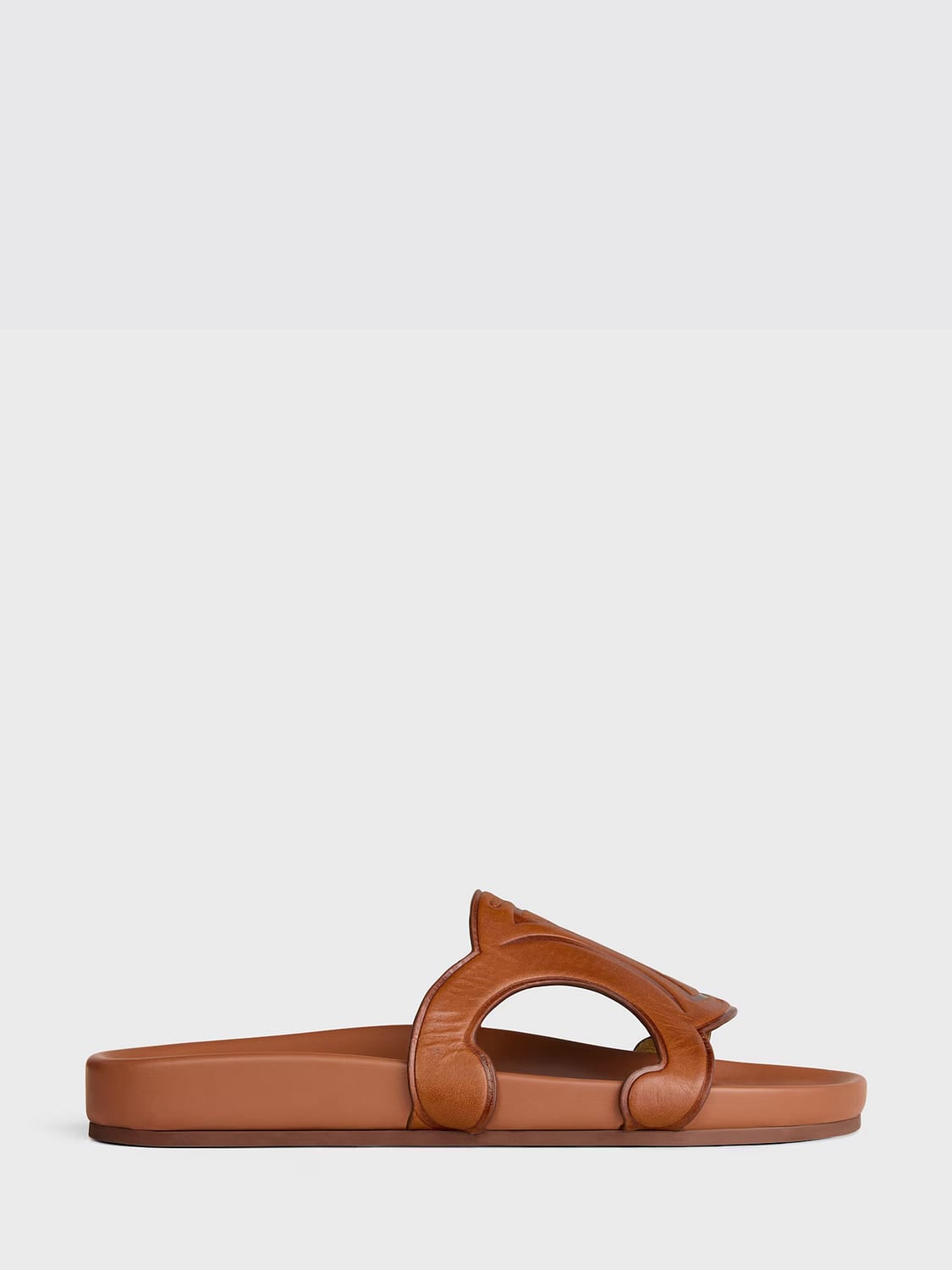 CELINE ヒールサンダル: Celine Triomphe レザーサンダル, レザー - Img 1