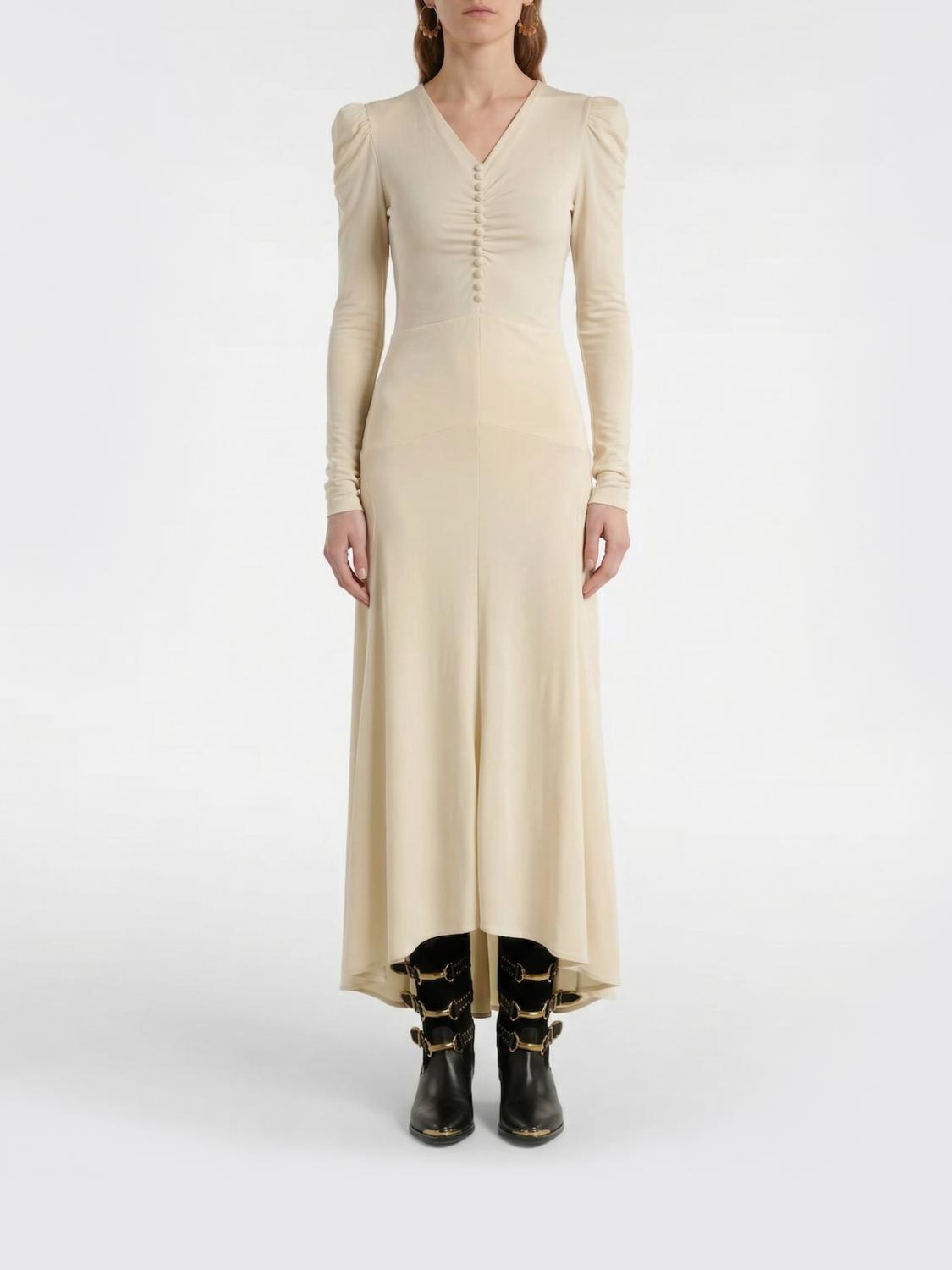 ISABEL MARANT KLEID: Isabel Marant Havena Viskosekleid, Ecru - Img 1