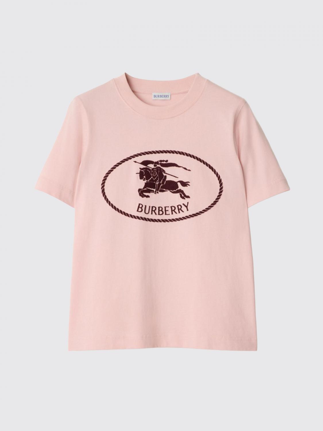 BURBERRY T-SHIRTS: T-shirt in cotone con logo Burberry, Rosa - Img 2
