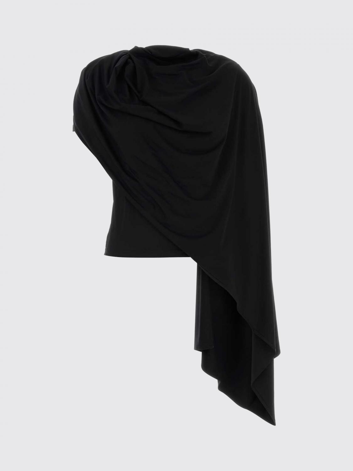 MAGDA BUTRYM TOP: Top asimmetrico in viscosa Magda Butrym, Nero - Img 2