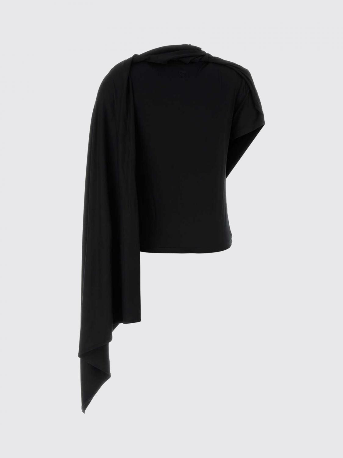 MAGDA BUTRYM TOP: Top asimmetrico in viscosa Magda Butrym, Nero - Img 3