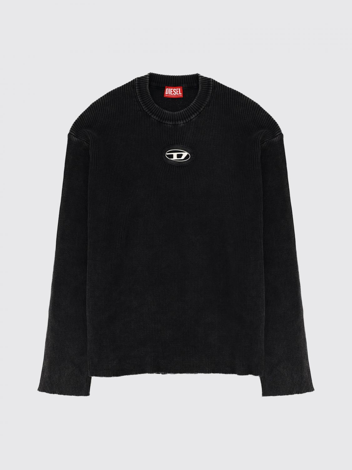 DIESEL CAMISETA: Camiseta de algodón Oval D Diesel, Negro - Img 2